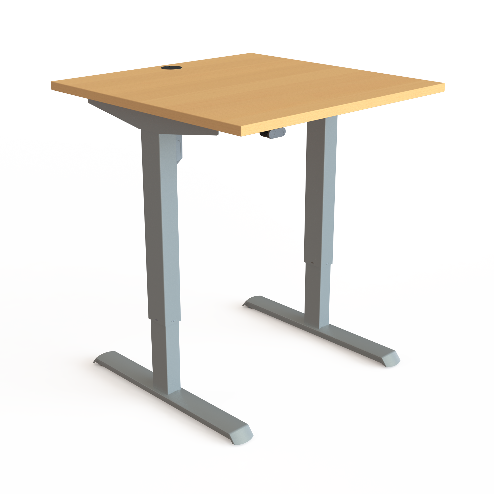 Hæve-/sænkebord | 80x80 cm | Bøg med sølv stel
