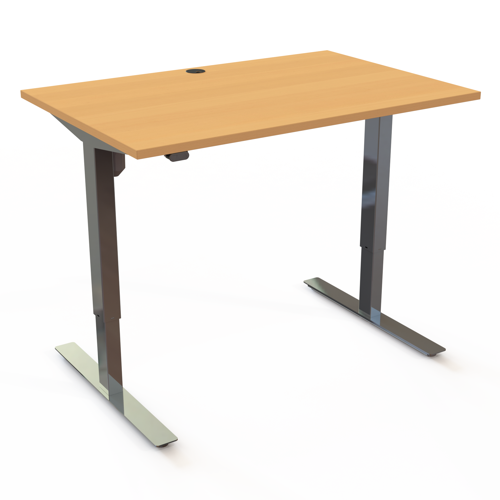 Hæve-/sænkebord | 120x80 cm | Bøg med krom stel