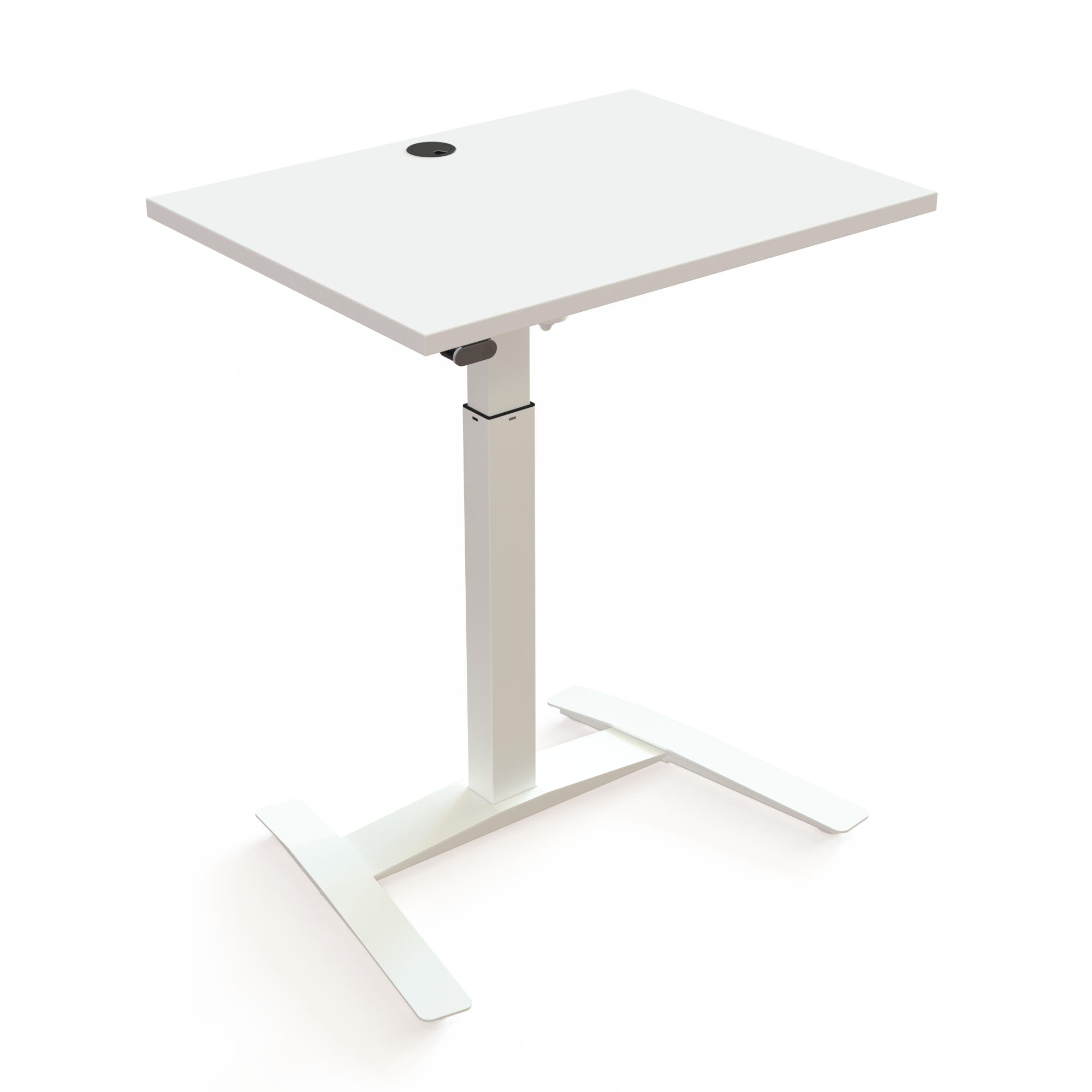 Hæve-/sænkebord | 80x60 cm | Hvid med hvidt stel