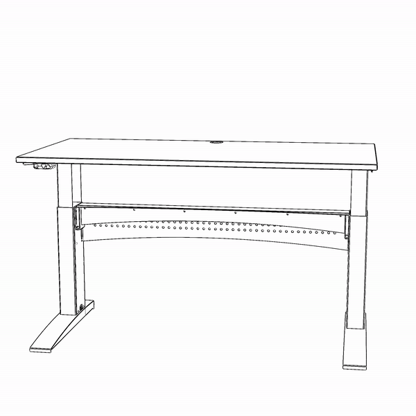 Hæve-/sænkebord | 160x80 cm | Hvid med sort stel