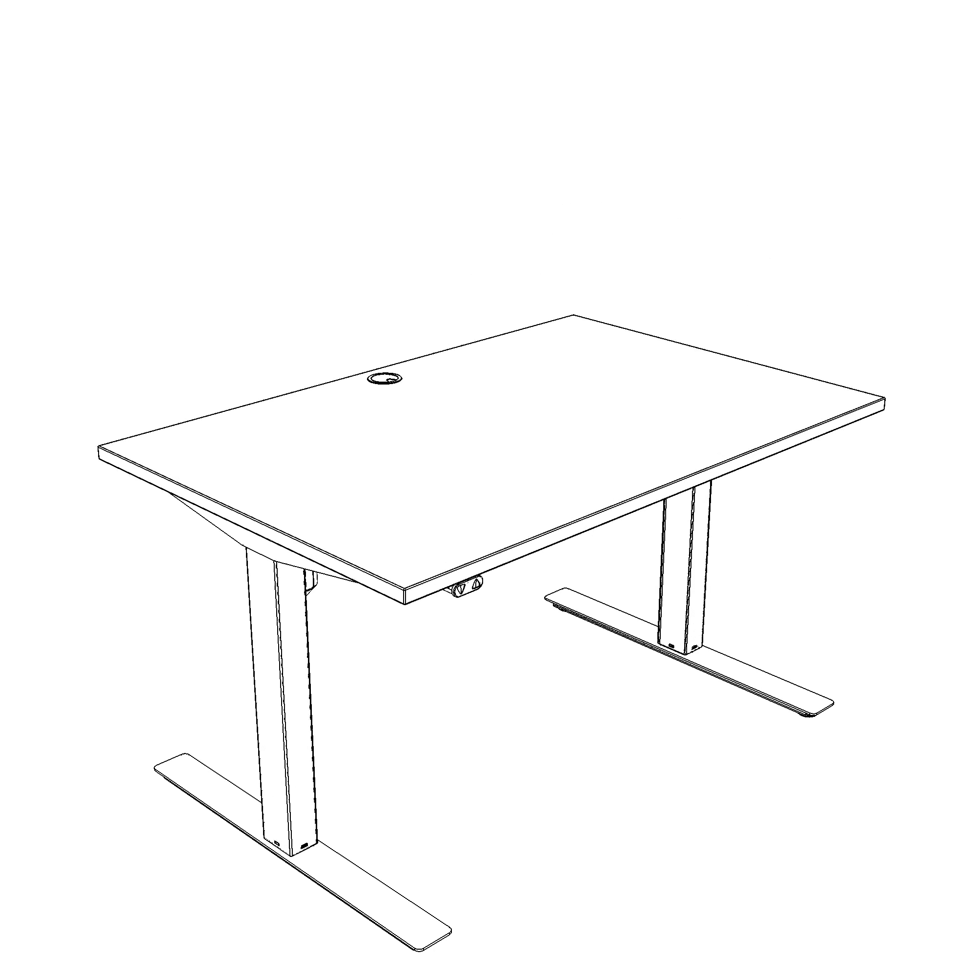 Hæve-/sænkebord | 120x80 cm | Valnød med hvidt stel