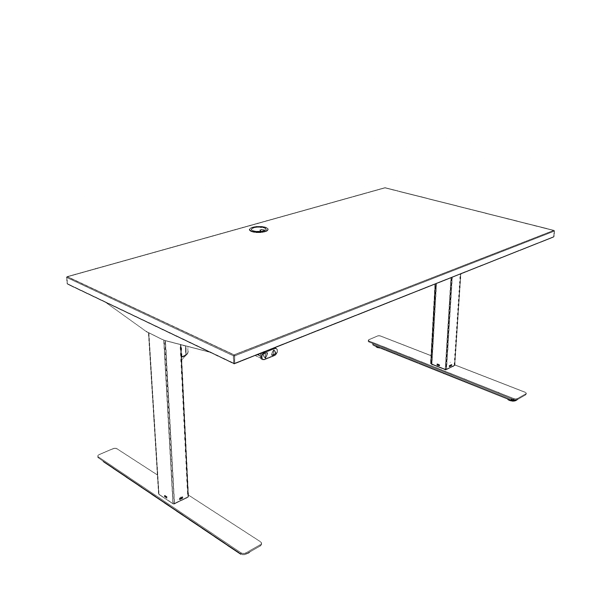 Hæve-/sænkebord | 140x80 cm | Bøg med sort stel