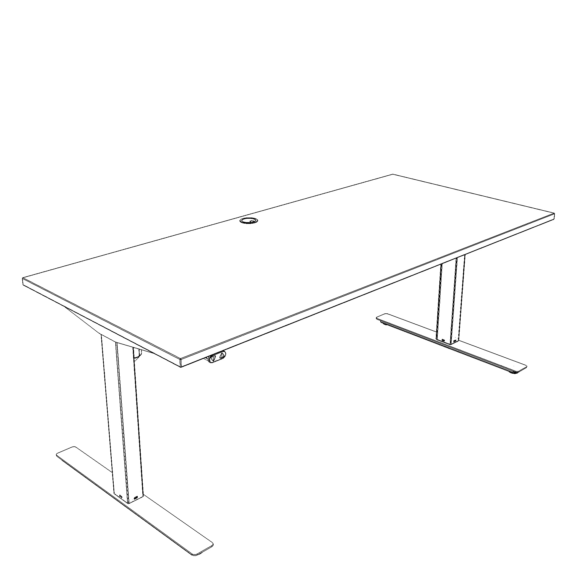 Hæve-/sænkebord | 160x80 cm | Hvid med krom stel