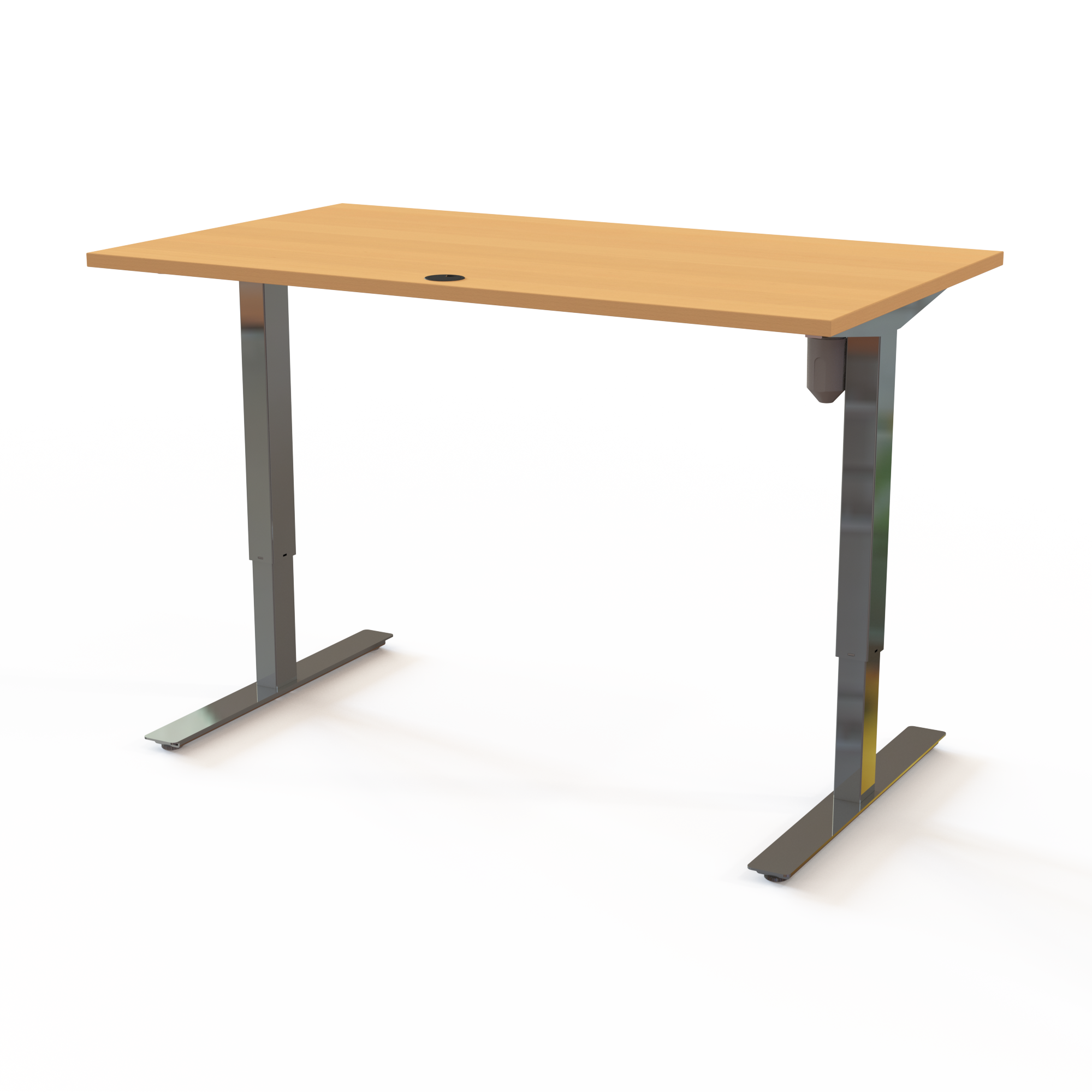 Hæve-/sænkebord | 140x80 cm | Bøg med krom stel