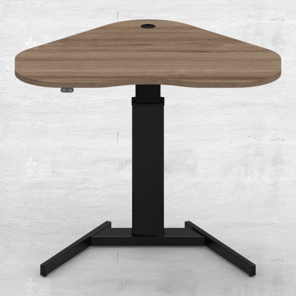Hæve-/sænkebord | 117x90 cm | Valnød med sort stel
