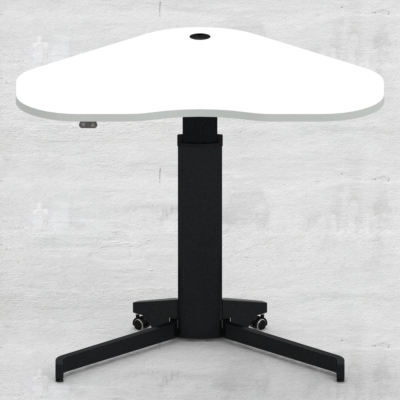 Hæve-/sænkebord | 117x90 cm | Hvid med sort stel
