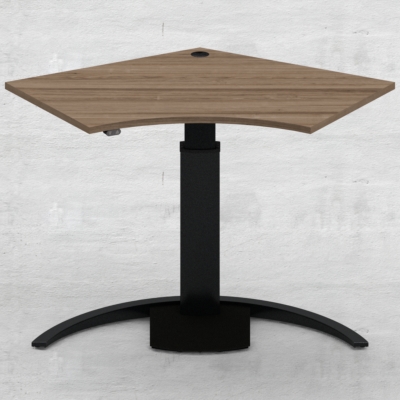 Hæve-/sænkebord | 138x92 cm | Valnød med sort stel
