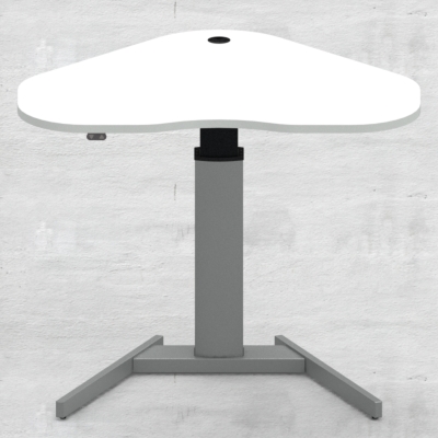 Hæve-/sænkebord | 117x90 cm | Hvid med sølv stel