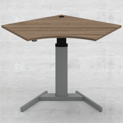 Hæve-/sænkebord | 138x92 cm | Valnød med sølv stel