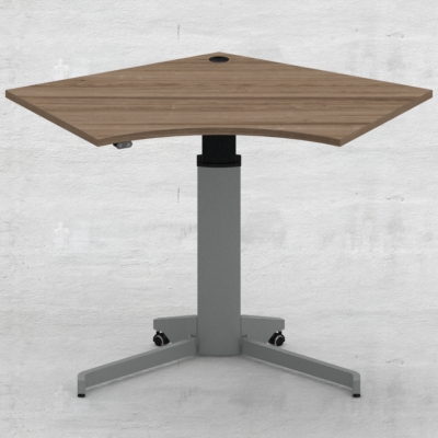 Hæve-/sænkebord | 138x92 cm | Valnød med sølv stel