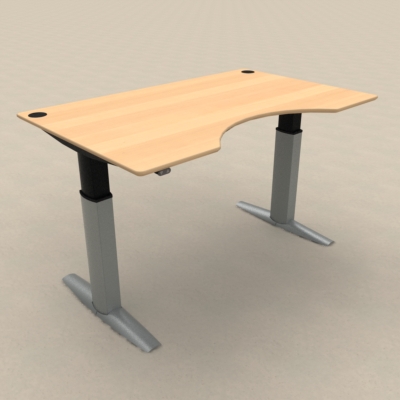 Hæve-/sænkebord | 160x100 cm | Bøg med sølv stel