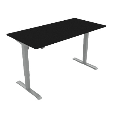 Hæve-/sænkebord | 160x80 cm | Sort  med sølv stel