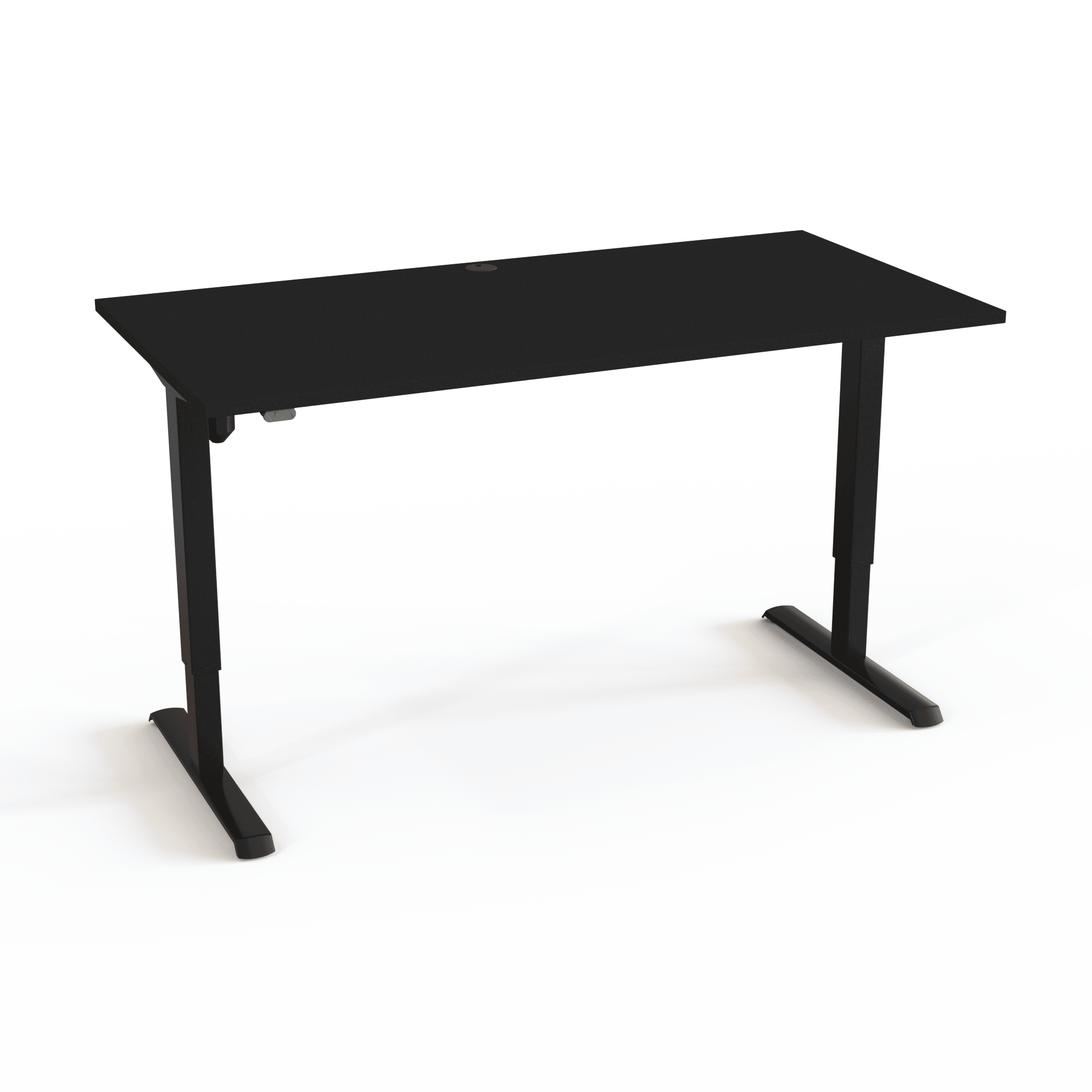 Skrivebord som er testet af TÜV med bordplade i sort  og understel i sort. Størrelsen er 160x80 . Højden er 68-118cm og bordet løfter 80kg.