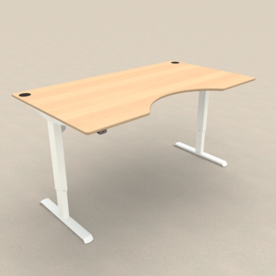 Hæve-/sænkebord | 180x100 cm | Bøg med hvidt stel