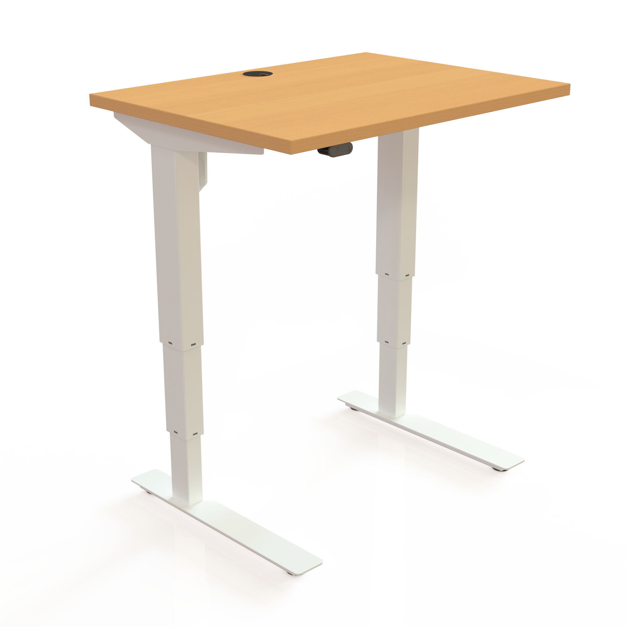Hæve-/sænkebord | 80x60 cm | Bøg med hvidt stel