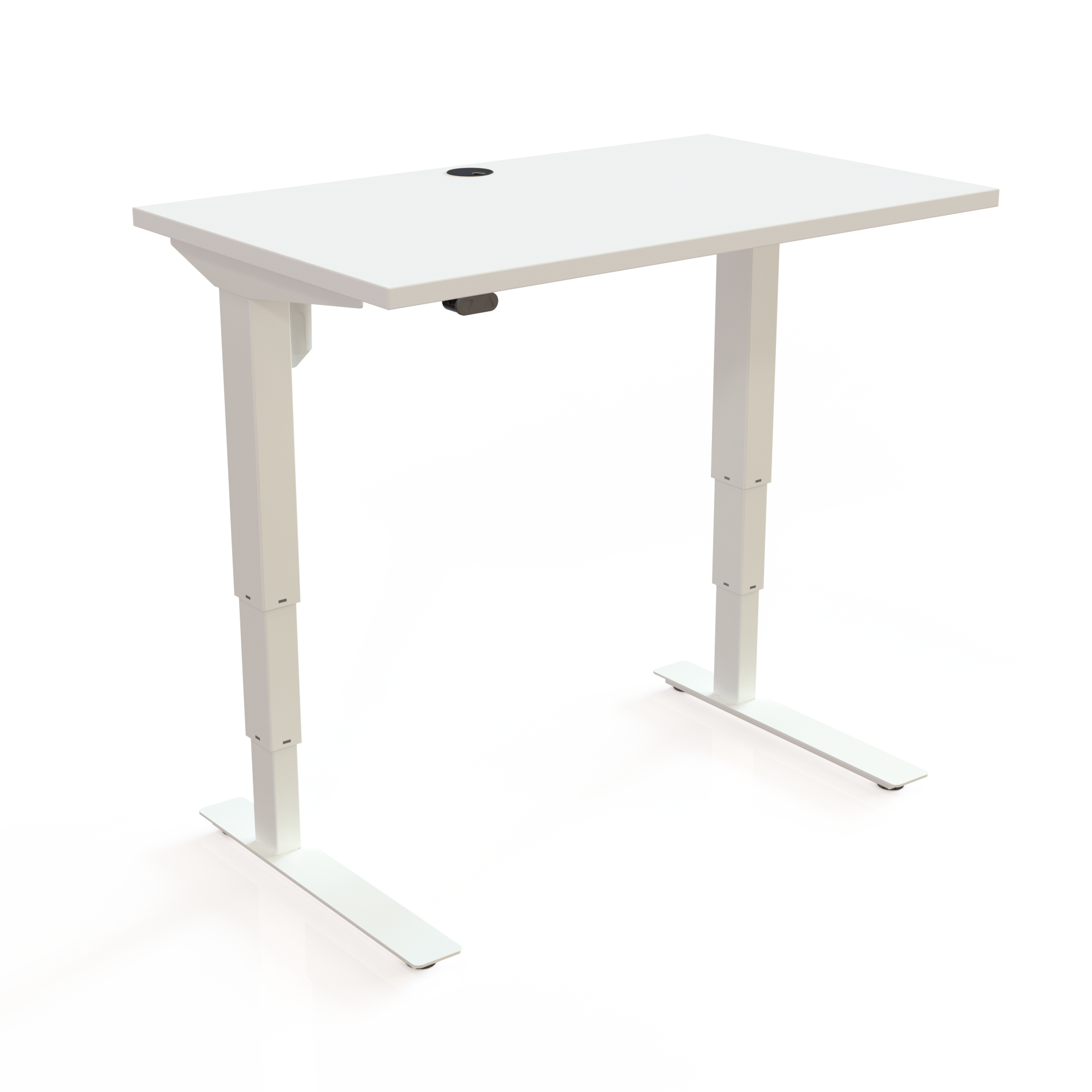 Hæve-/sænkebord | 100x60 cm | Hvid med hvidt stel