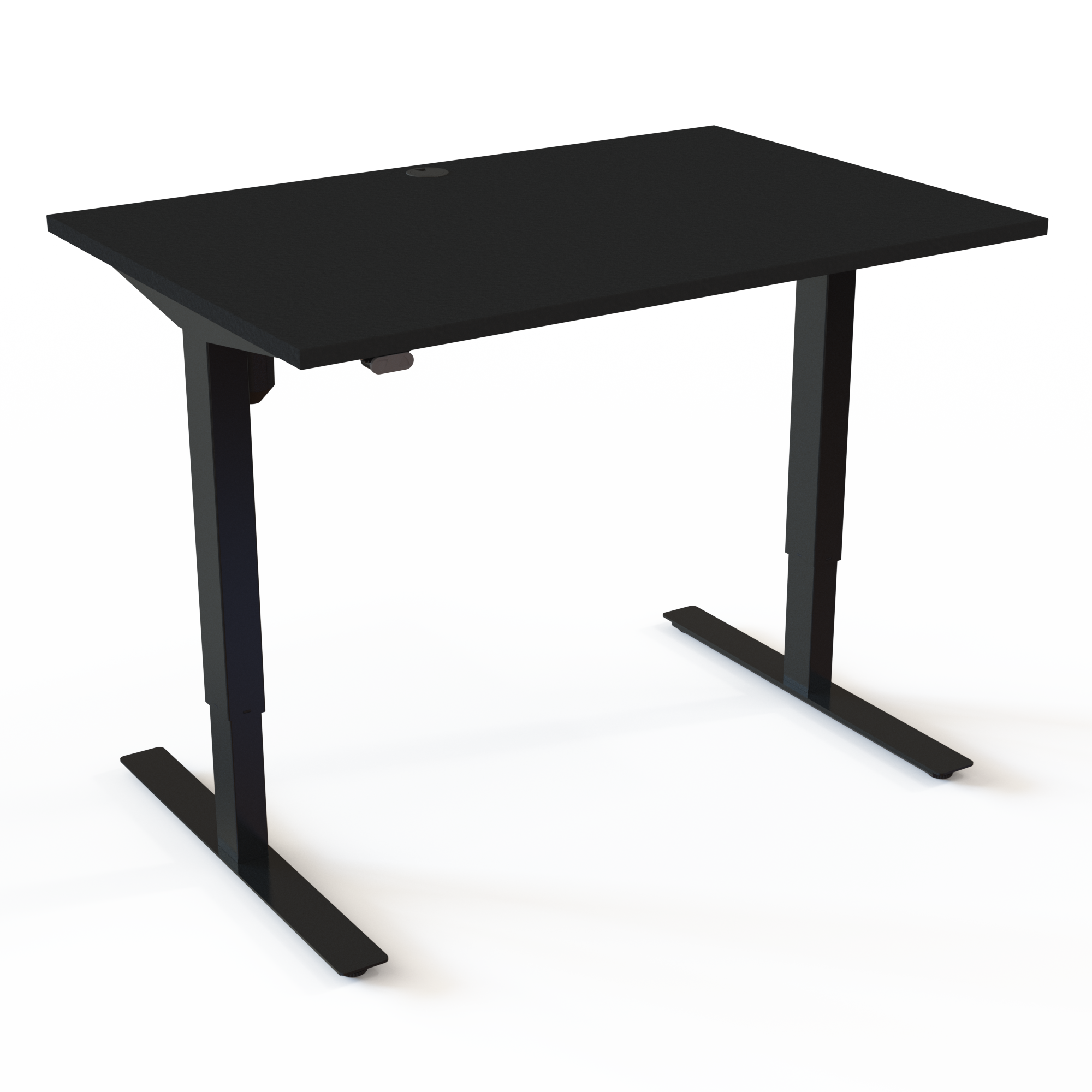 Hævesænkebord som løfter 150kg med bordplade i sort  og understel i sort. Størrelsen er 120x80. Højden er 68-118cm og bordet løfter 150kg.