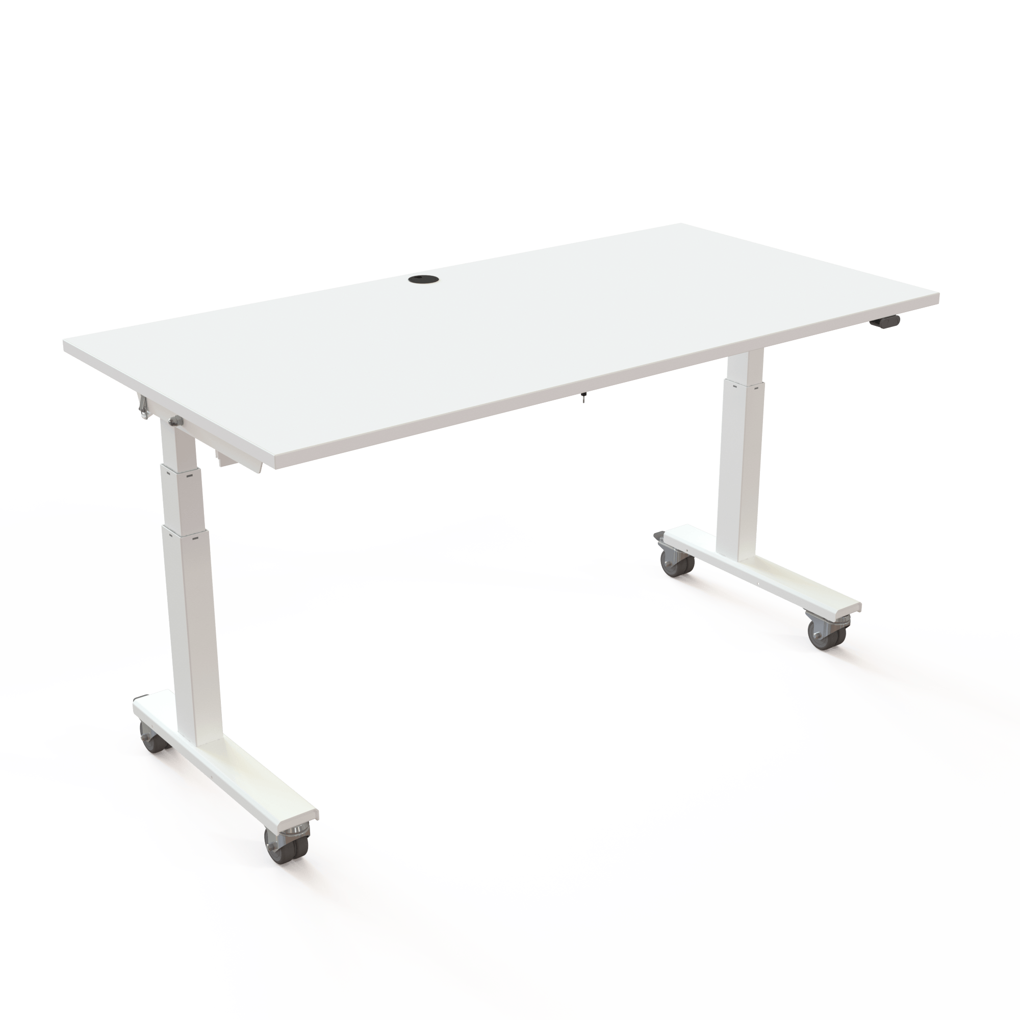 Smart brug af attraktive lokaler opnås med dette fleksible og ergonomiske arbejdsbord.  160x80, hvid/hvid.