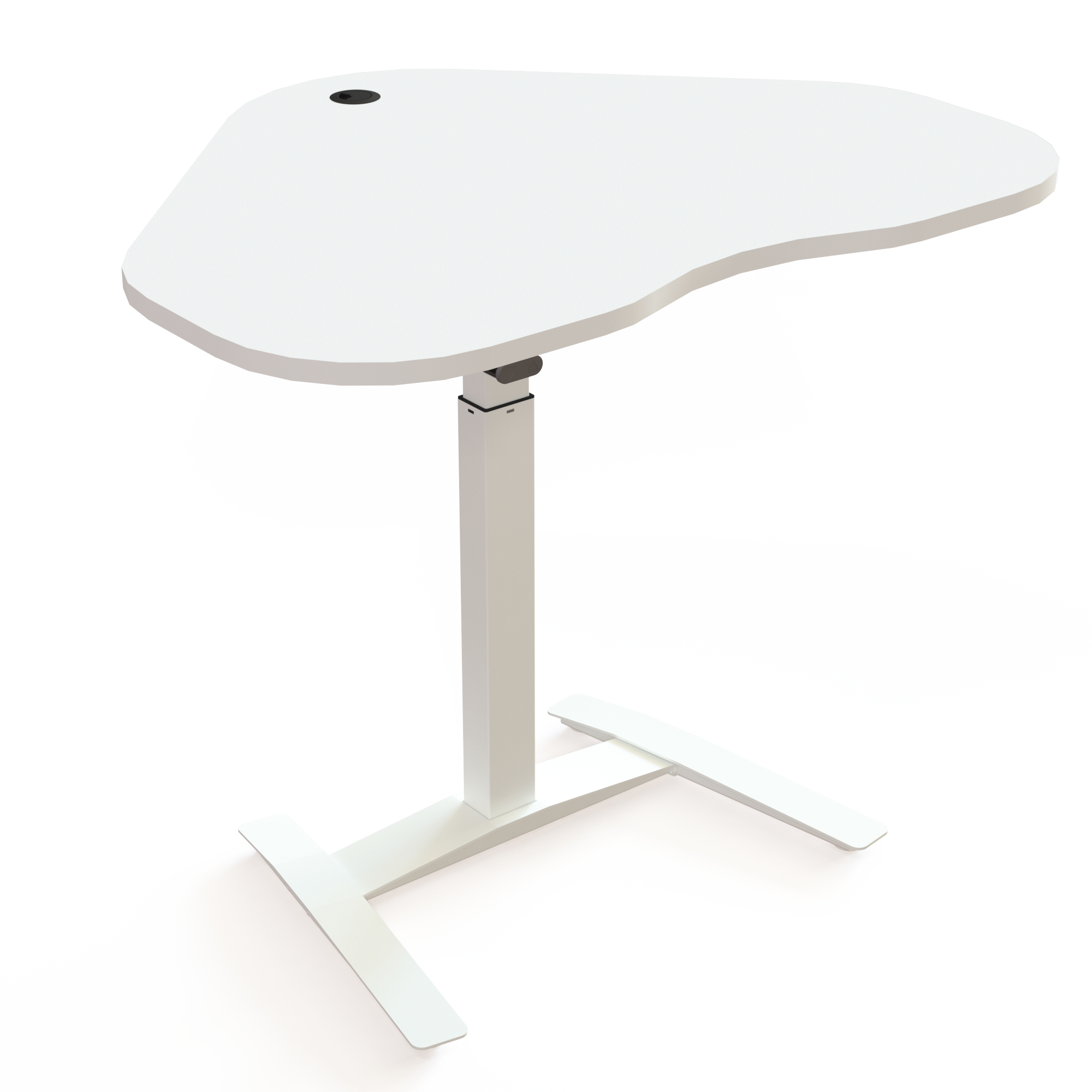 Hæve-/sænkebord | 117x90 cm | Hvid med hvidt stel