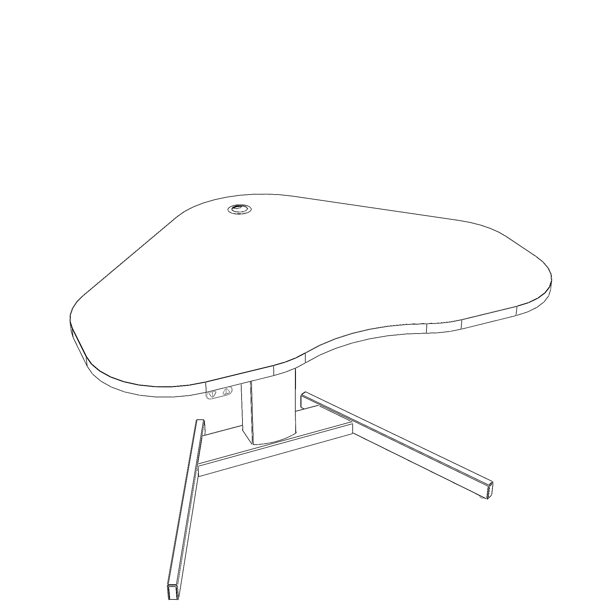 Hæve-/sænkebord | 117x90 cm | Bøg med sølv stel