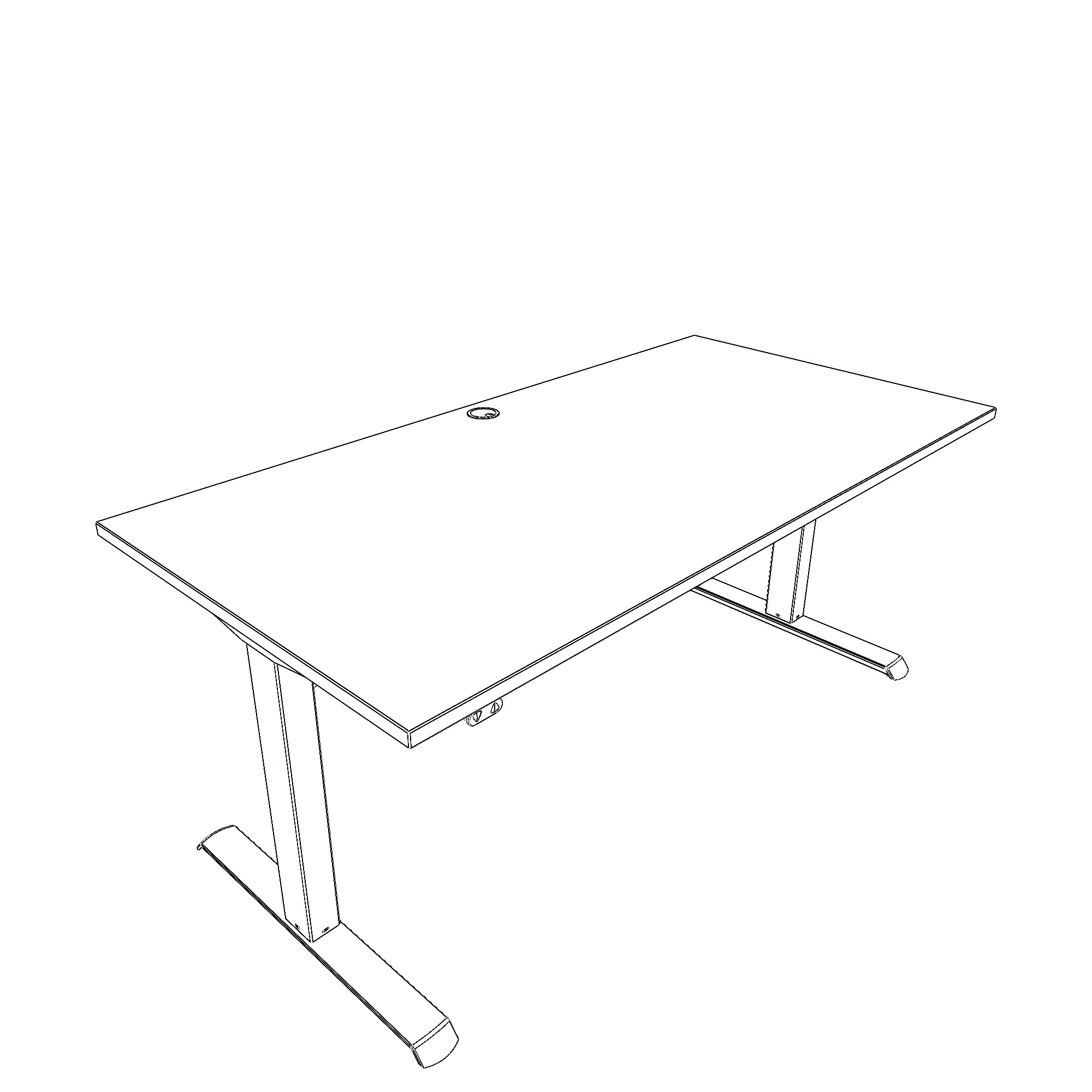 Hæve-/sænkebord | 160x80 cm | Sort  med sølv stel