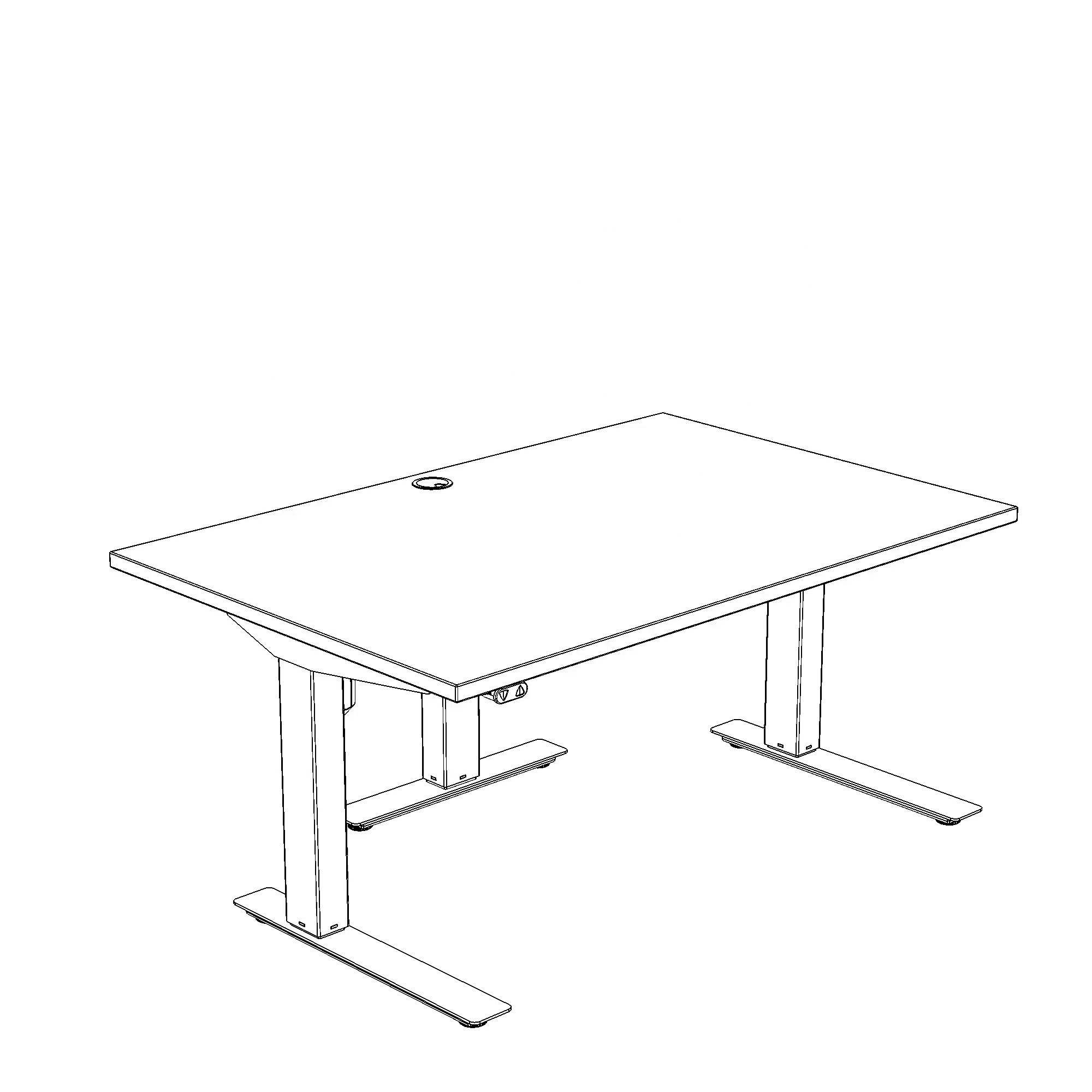 Hæve-/sænkebord | 140x80 cm | Hvid med sølv stel