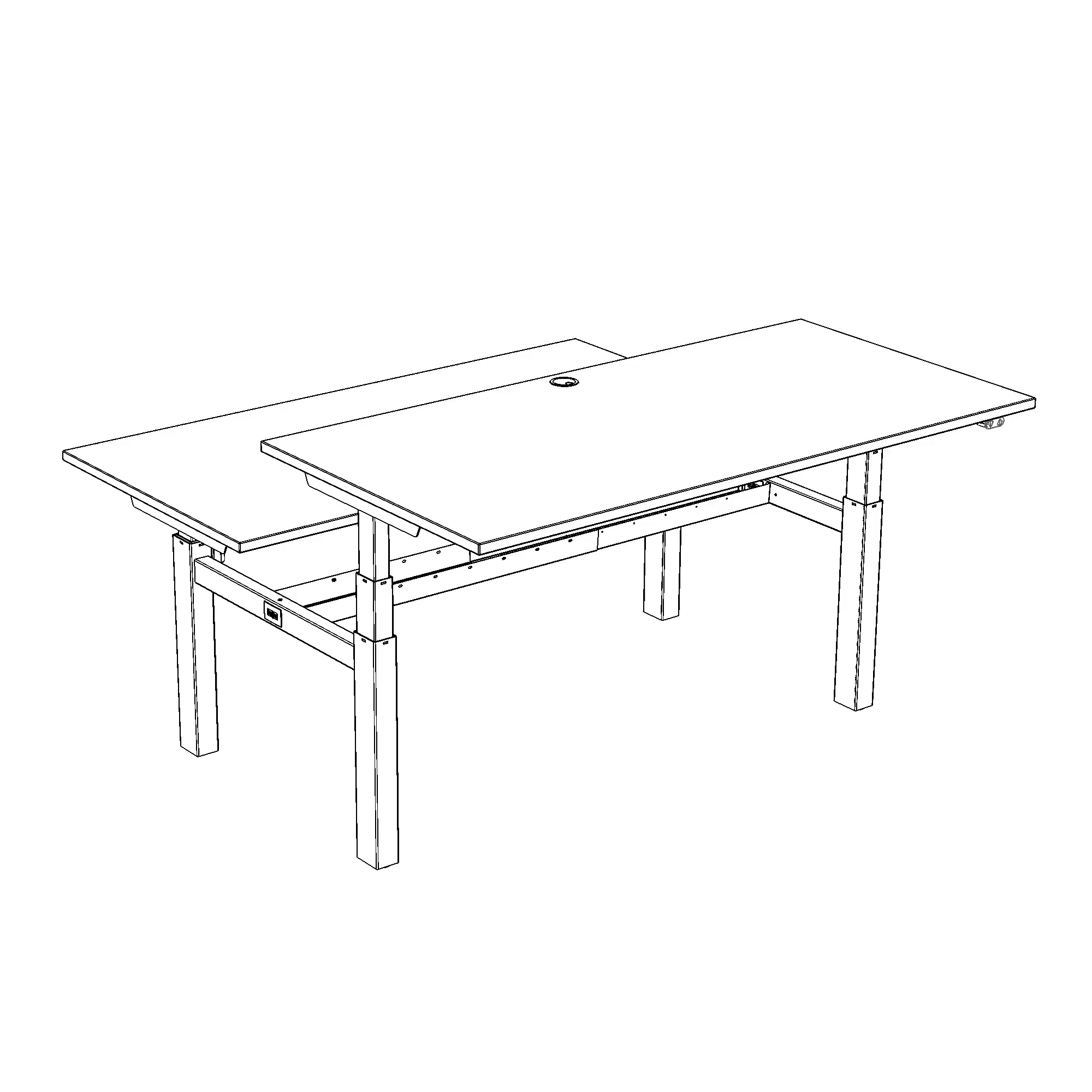Hæve-/sænkebord | 160x80 cm | Bøg med hvidt stel
