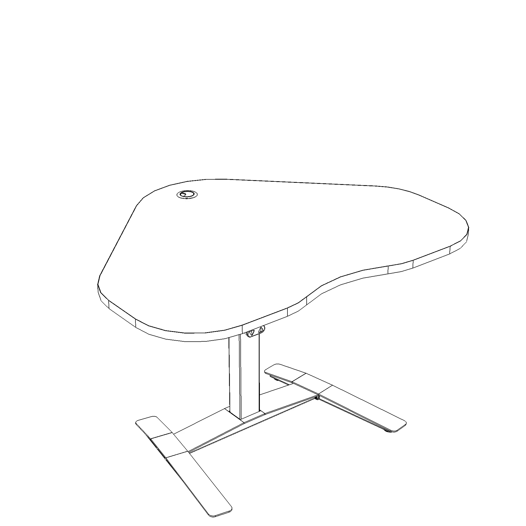 Hæve-/sænkebord | 117x90 cm | Valnød med hvidt stel