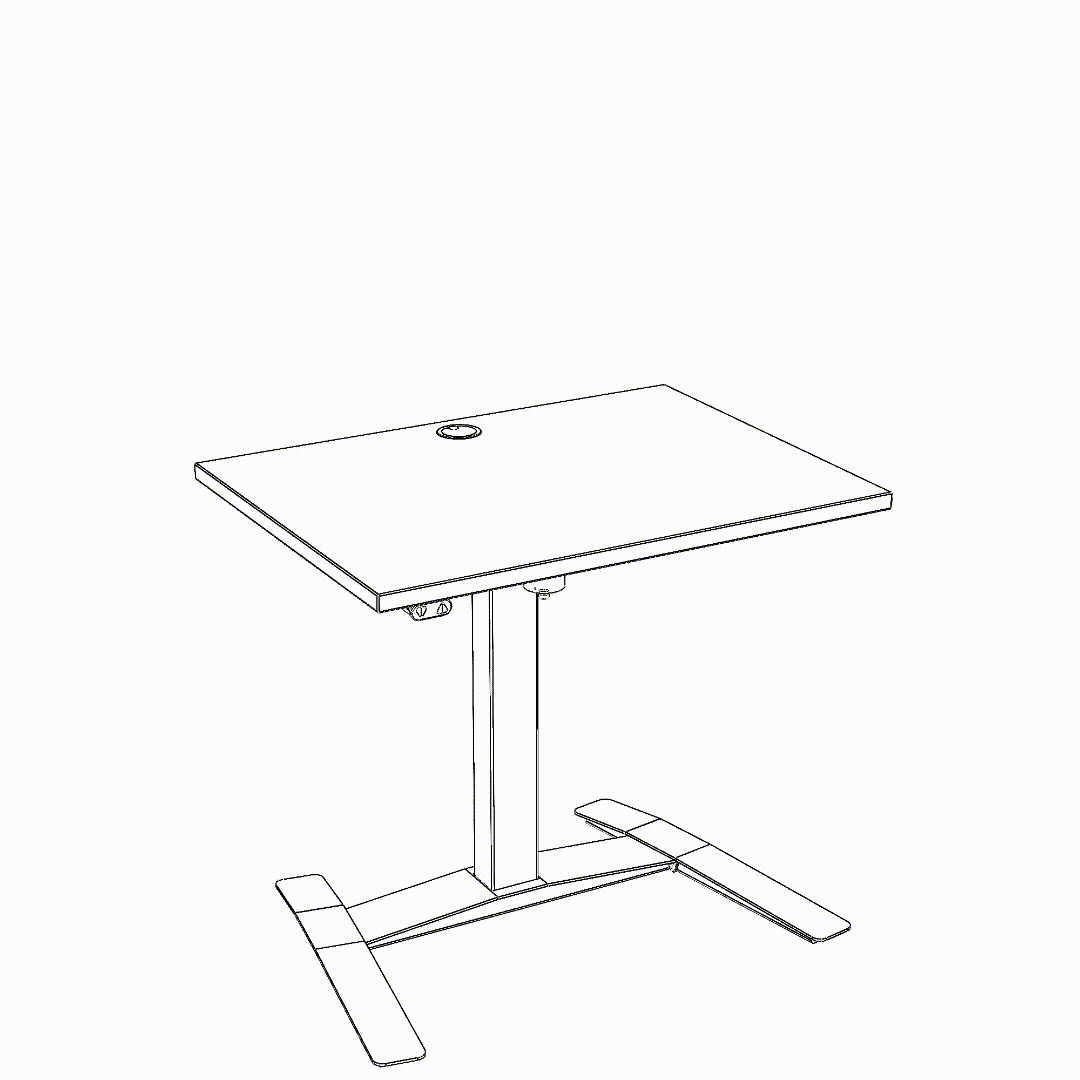 Electric Adjustable Desk | ONE | White with white frame