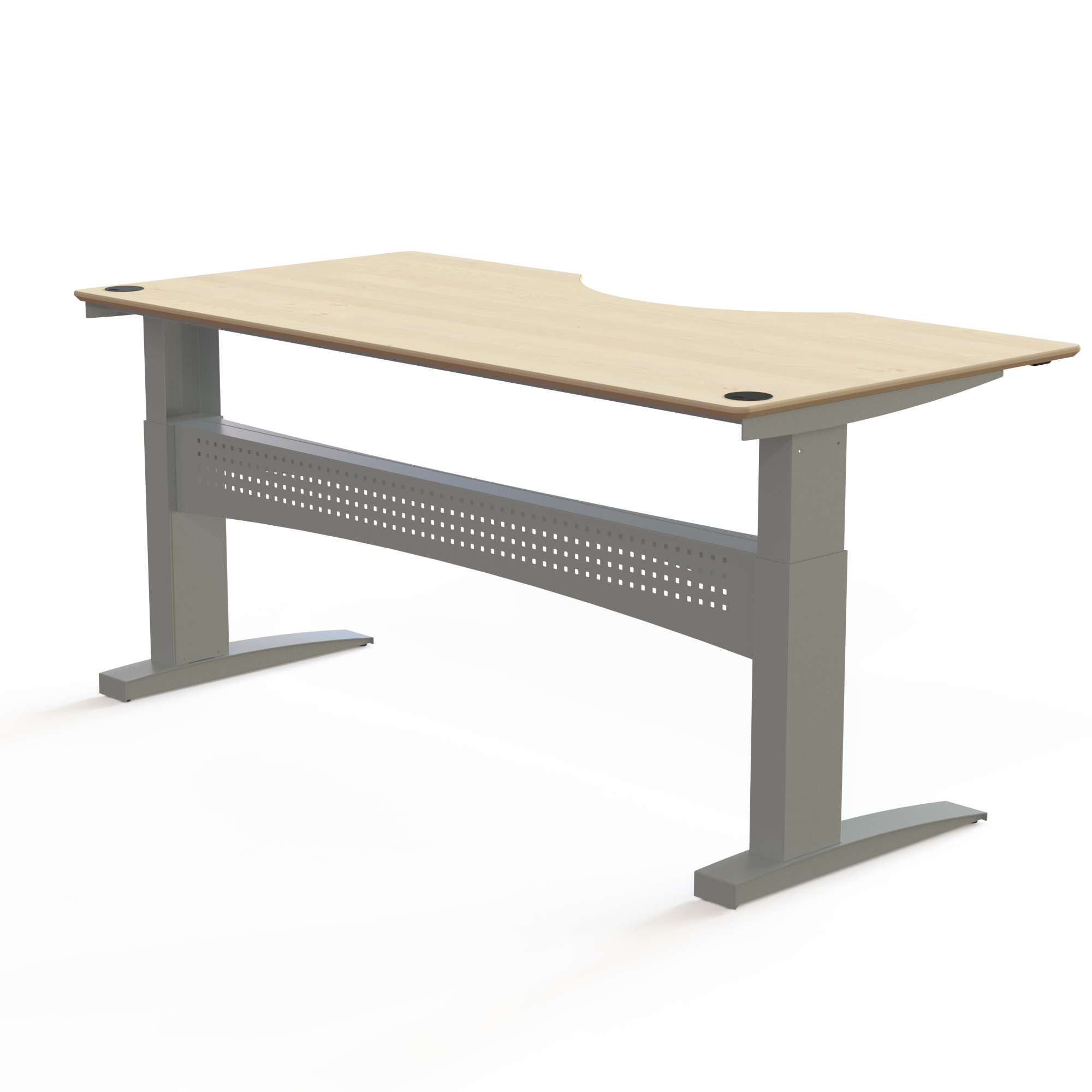 Hæve-/sænkebord | 200x100 cm | Ahorn med sølv stel