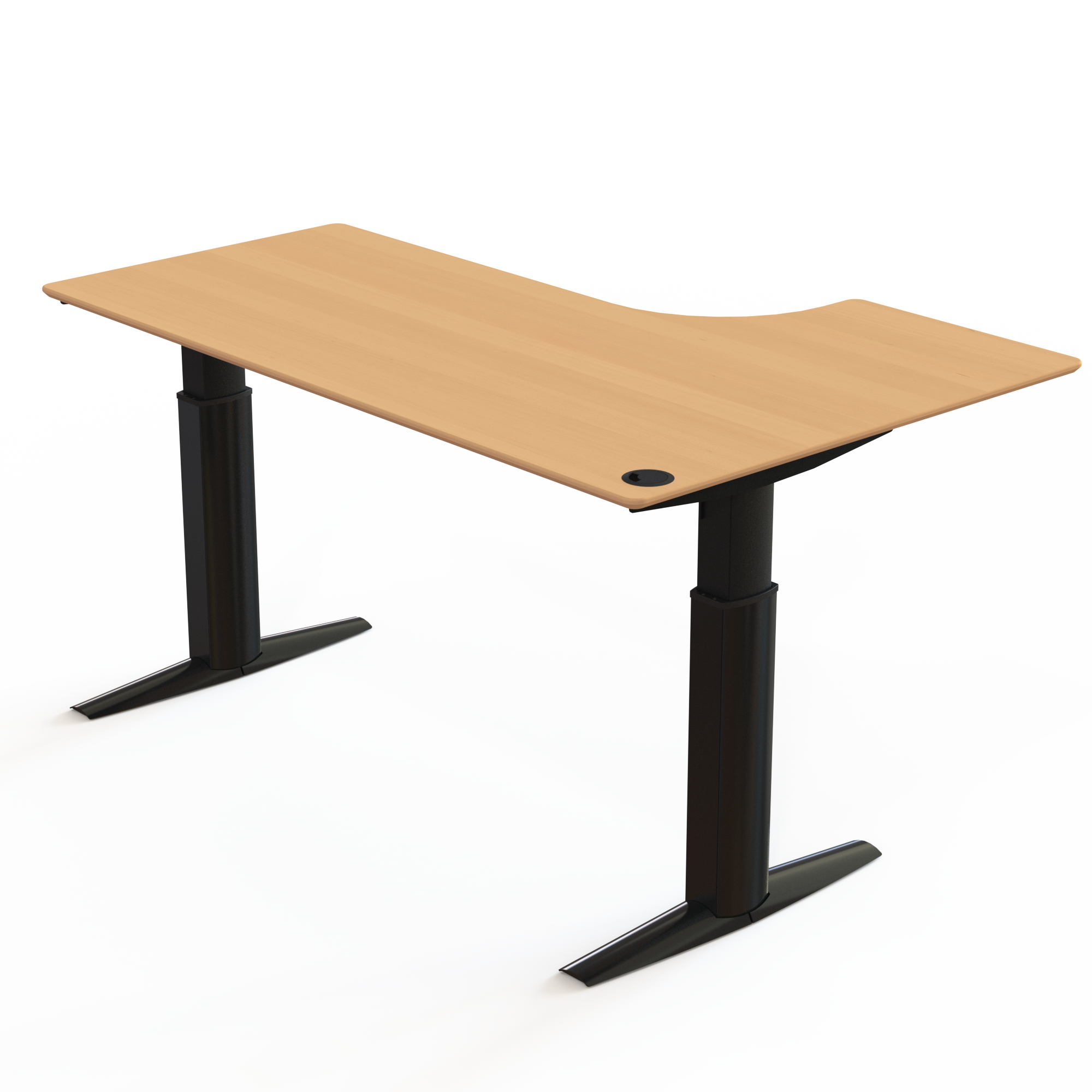 Hæve-/sænkebord | 180x120 cm | Bøg med sort stel