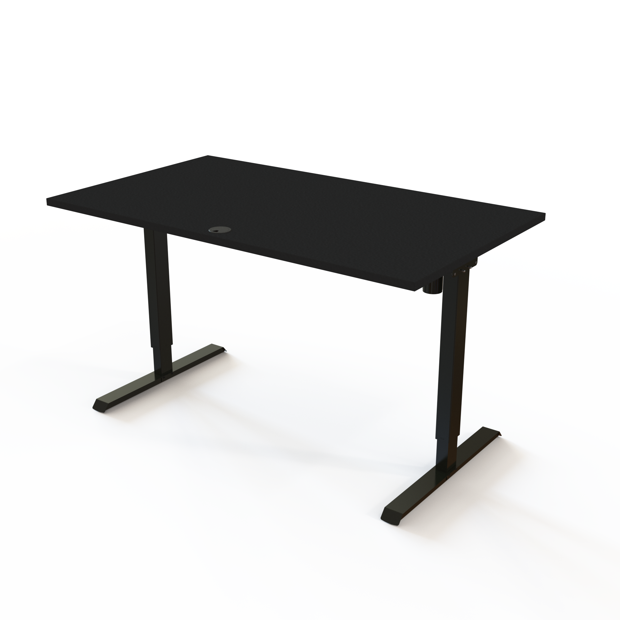 Hæve-/sænkebord | 140x80 cm | Sort  med sort stel