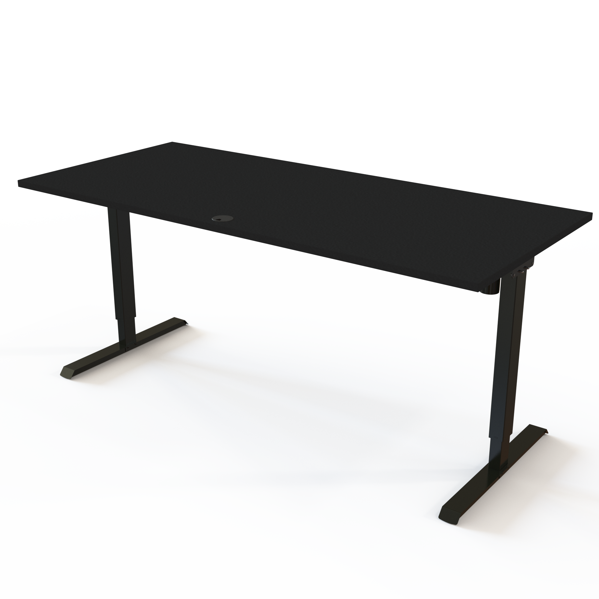 Hæve-/sænkebord | 180x80 cm | Sort  med sort stel