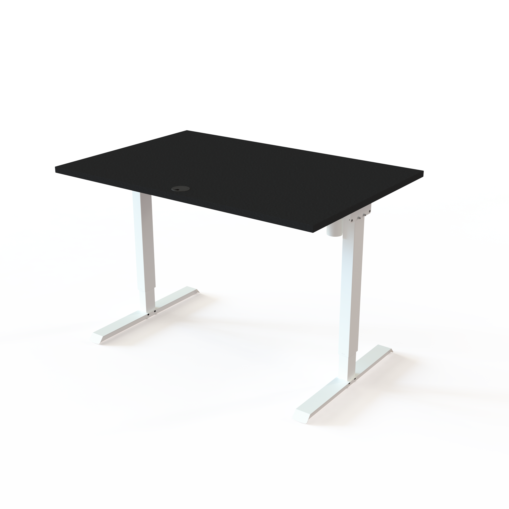Hæve-/sænkebord | 120x80 cm | Sort  med hvidt stel