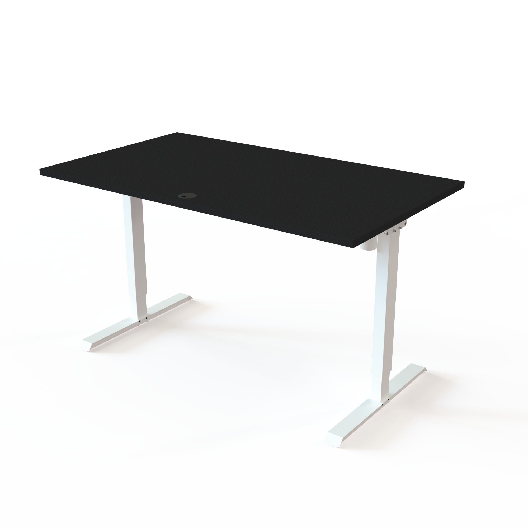 Hæve-/sænkebord | 140x80 cm | Sort  med hvidt stel