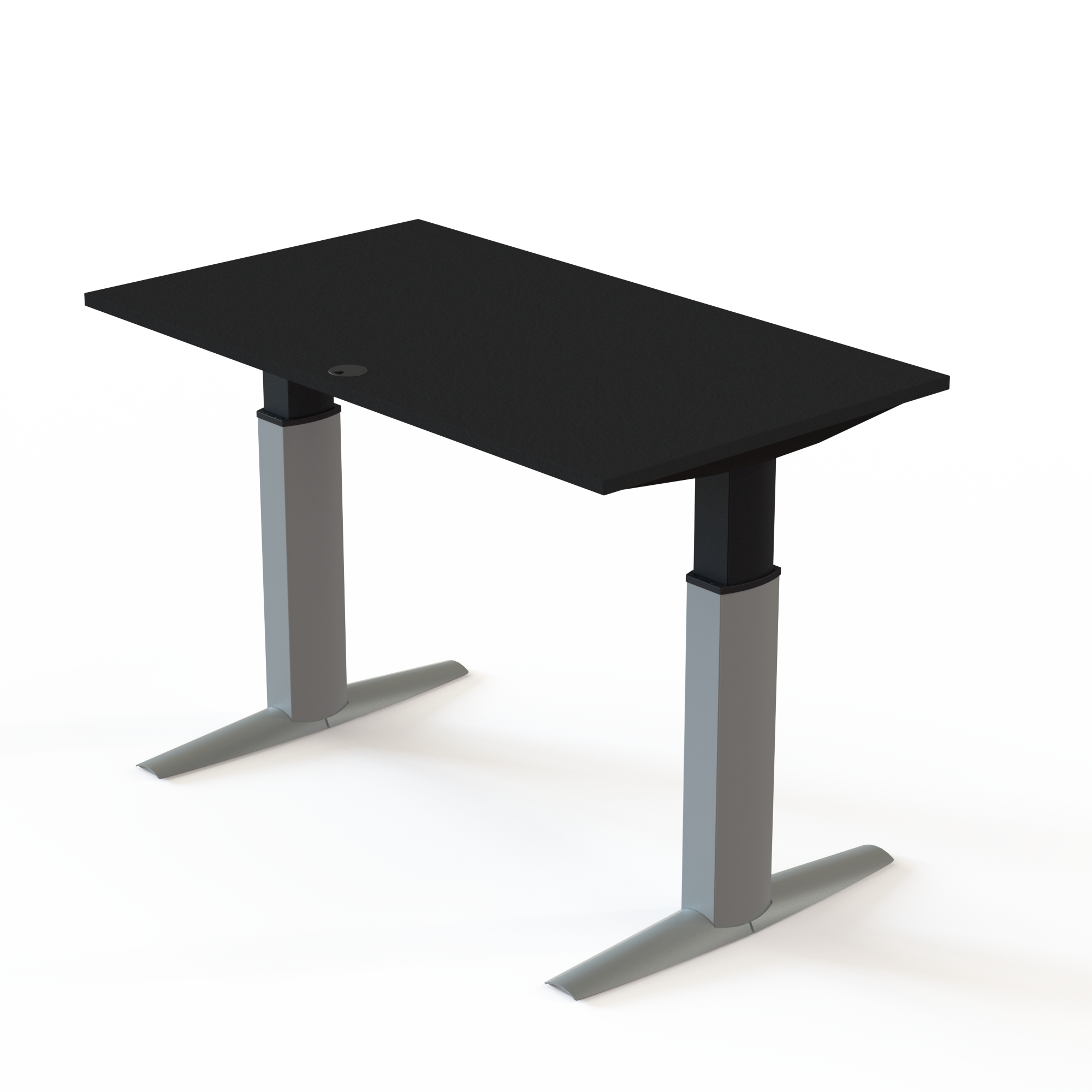 Hæve-/sænkebord | 140x80 cm | Sort  med sølv stel