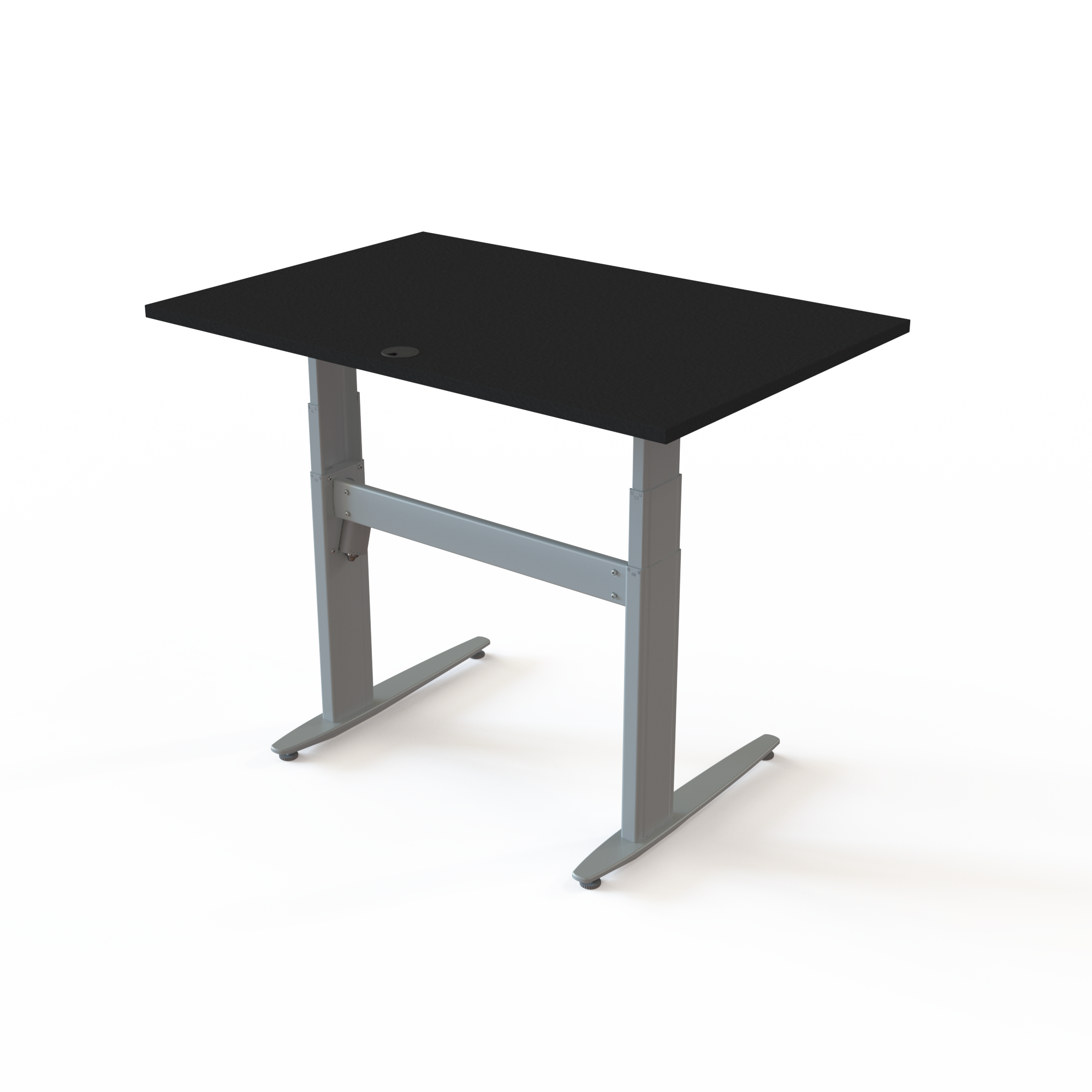 Hæve-/sænkebord | 120x80 cm | Sort  med sølv stel