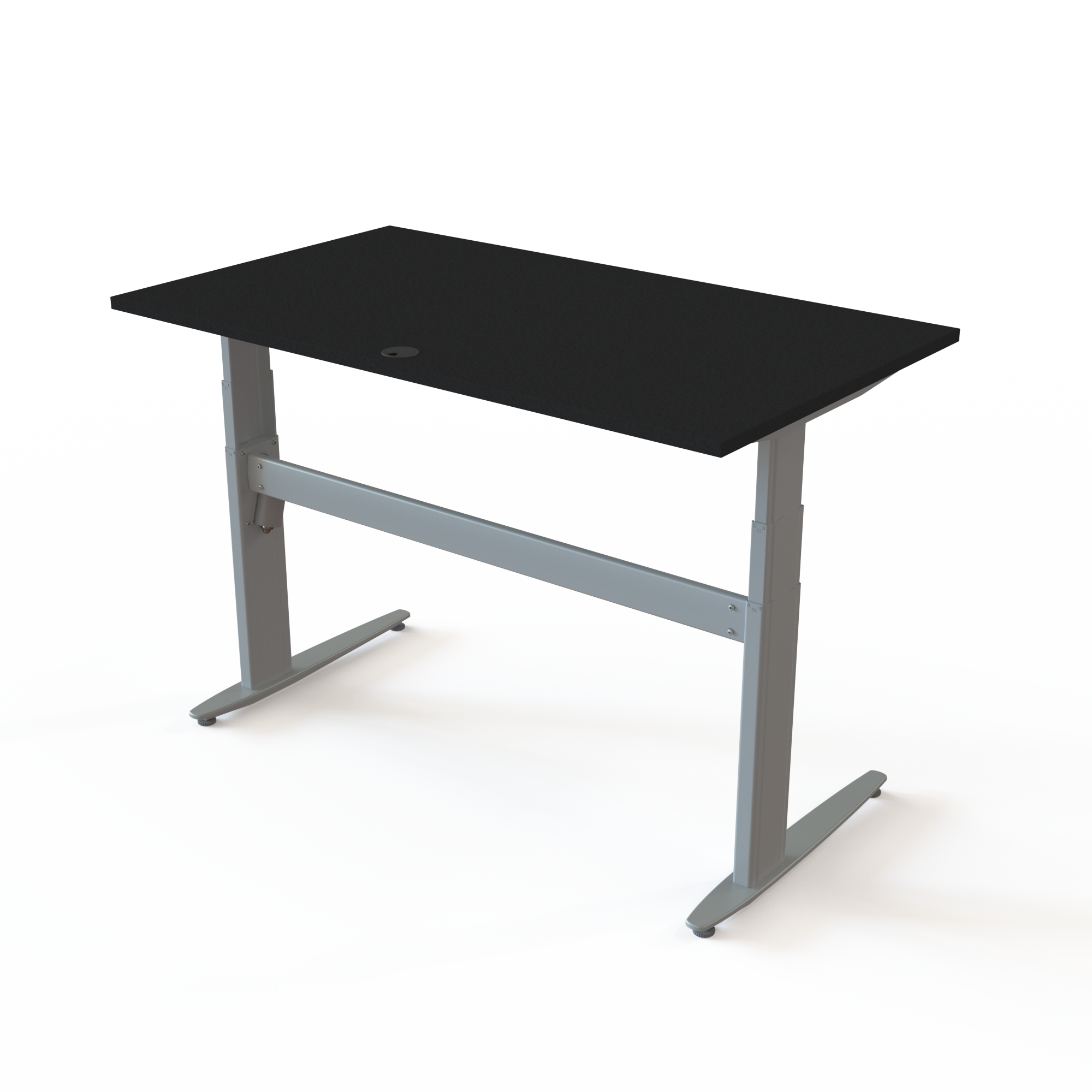 Hæve-/sænkebord | 140x80 cm | Sort  med sølv stel