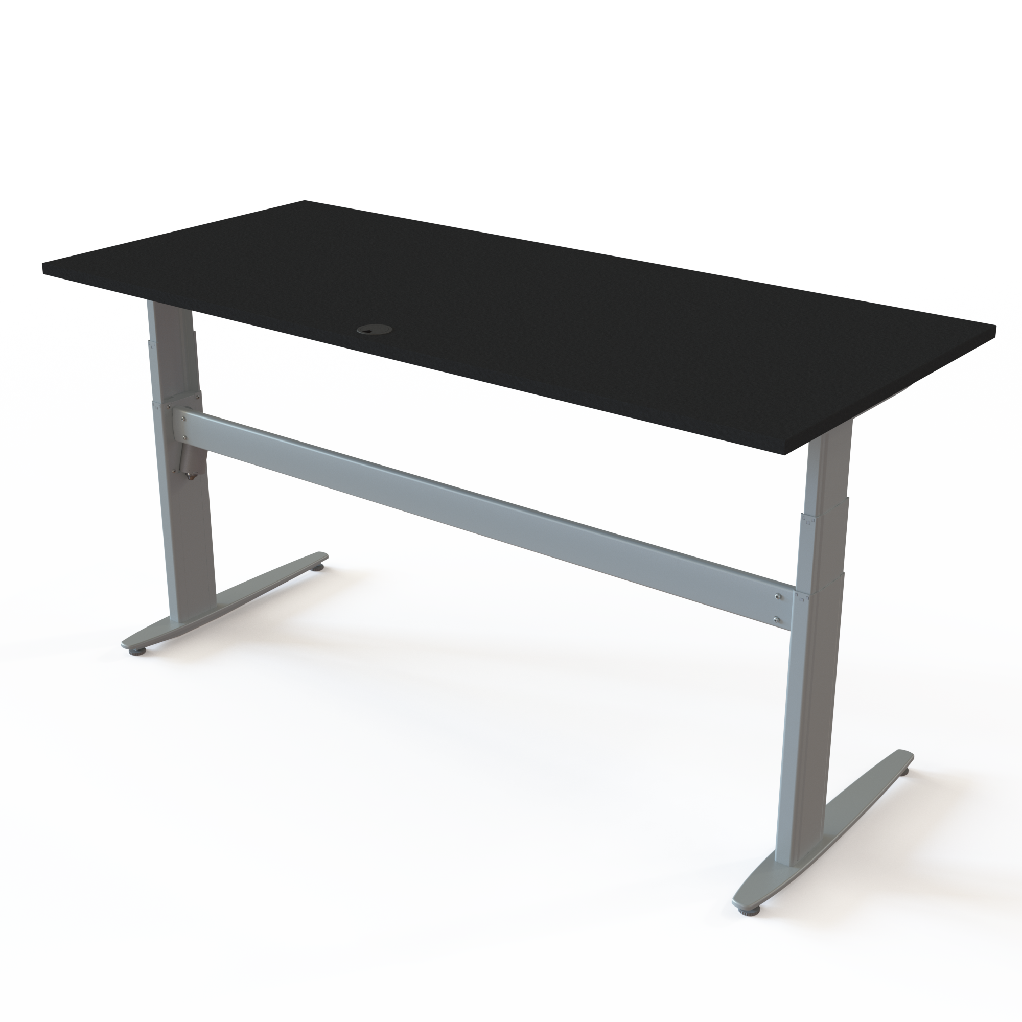 Hæve-/sænkebord | 180x80 cm | Sort  med sølv stel