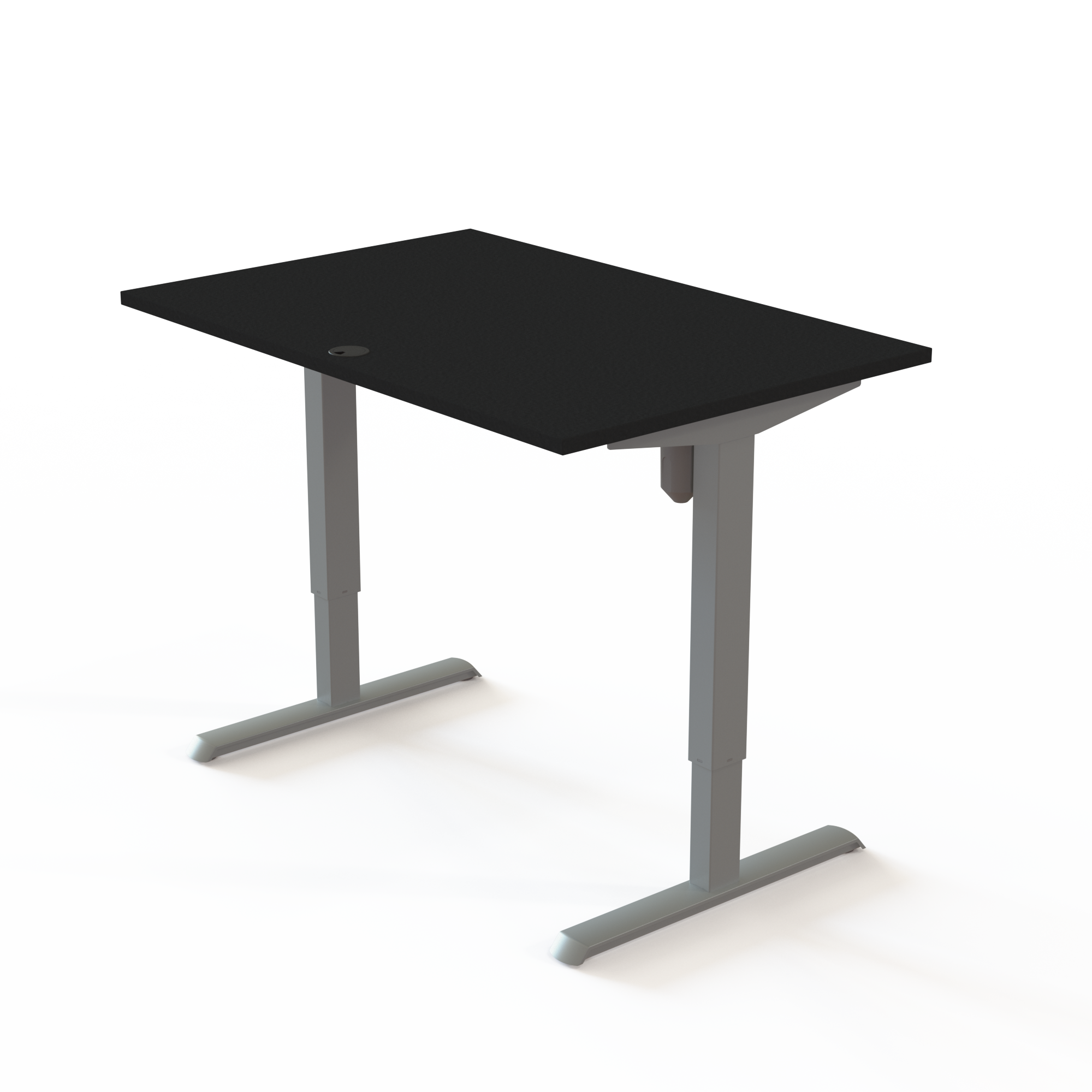 Hæve-/sænkebord | 120x80 cm | Sort  med sølv stel