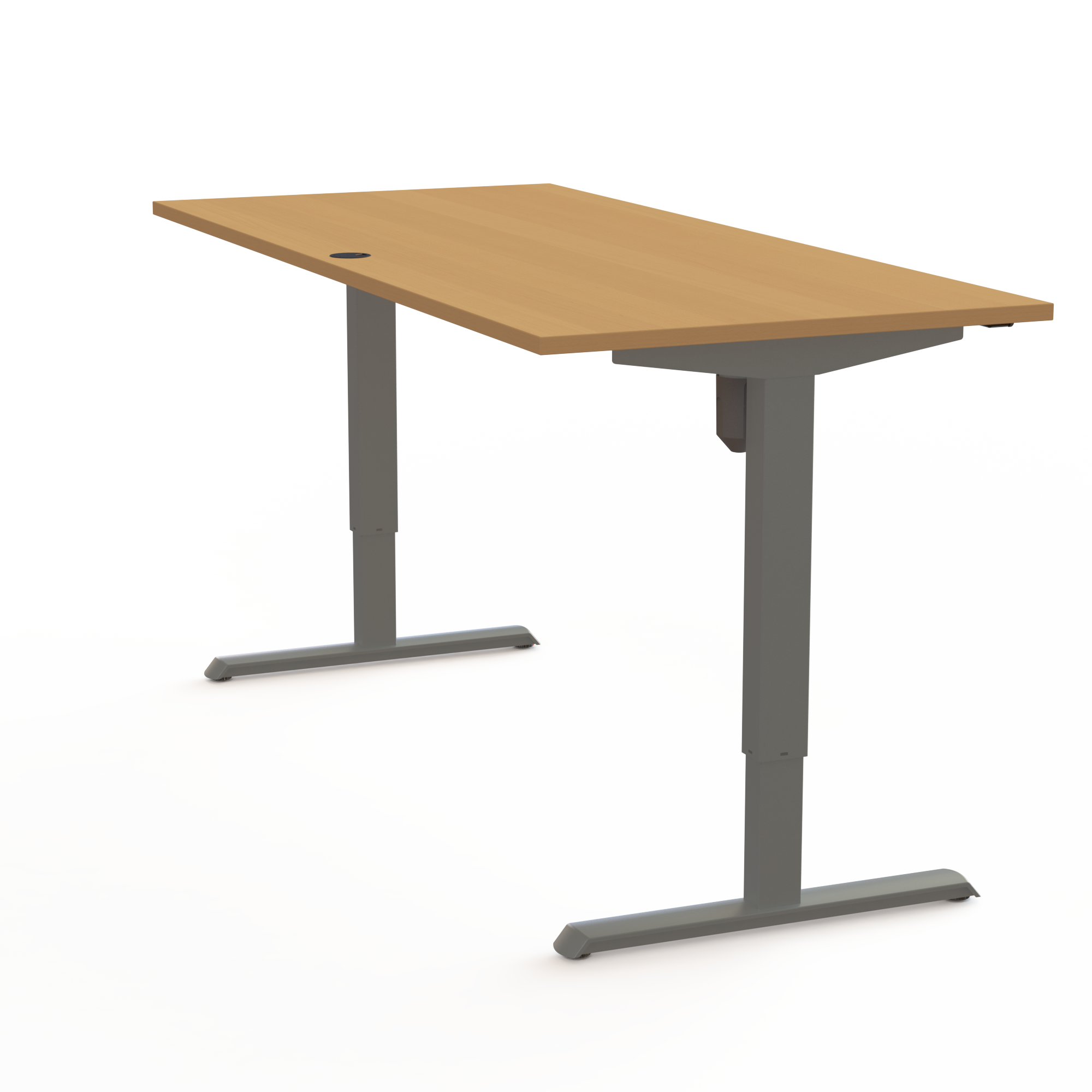 Hæve-/sænkebord | 180x80 cm | Bøg med sølv stel