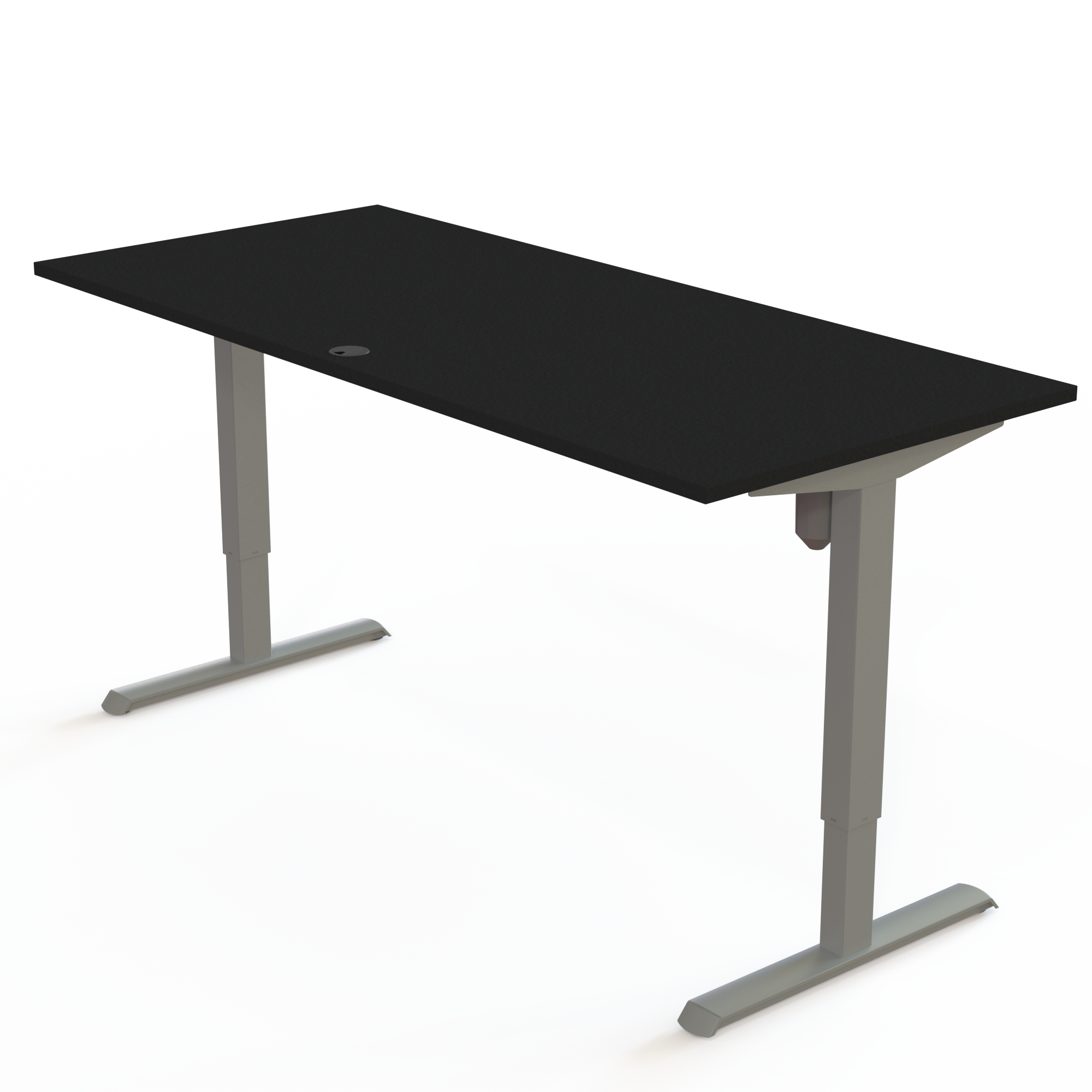 Hæve-/sænkebord | 180x80 cm | Sort  med sølv stel