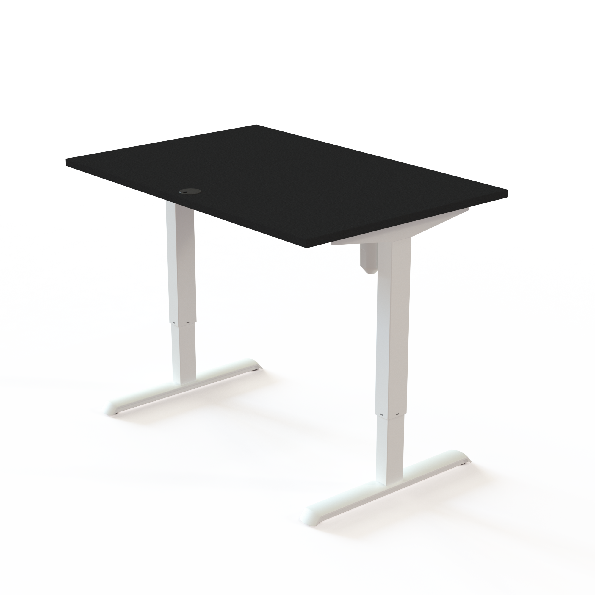 Hæve-/sænkebord | 120x80 cm | Sort  med hvidt stel