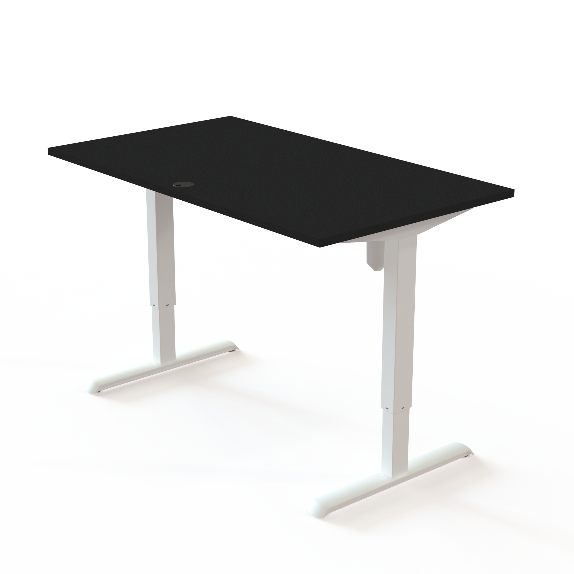 Hæve-/sænkebord | 140x80 cm | Sort  med hvidt stel