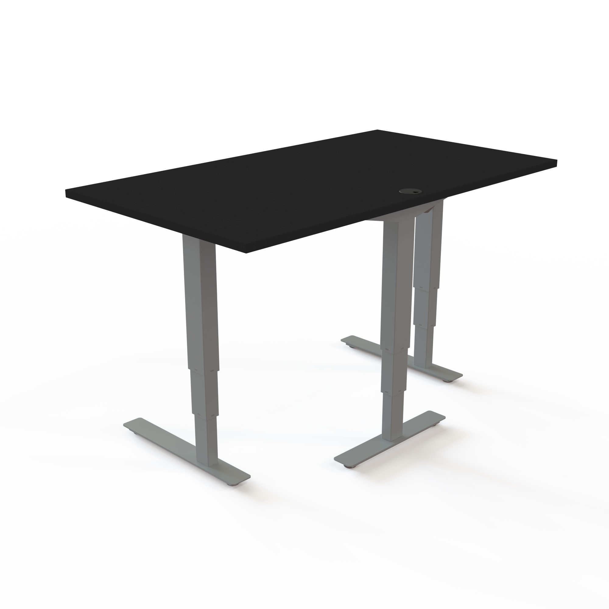 Hæve-/sænkebord | 140x80 cm | Sort  med sølv stel