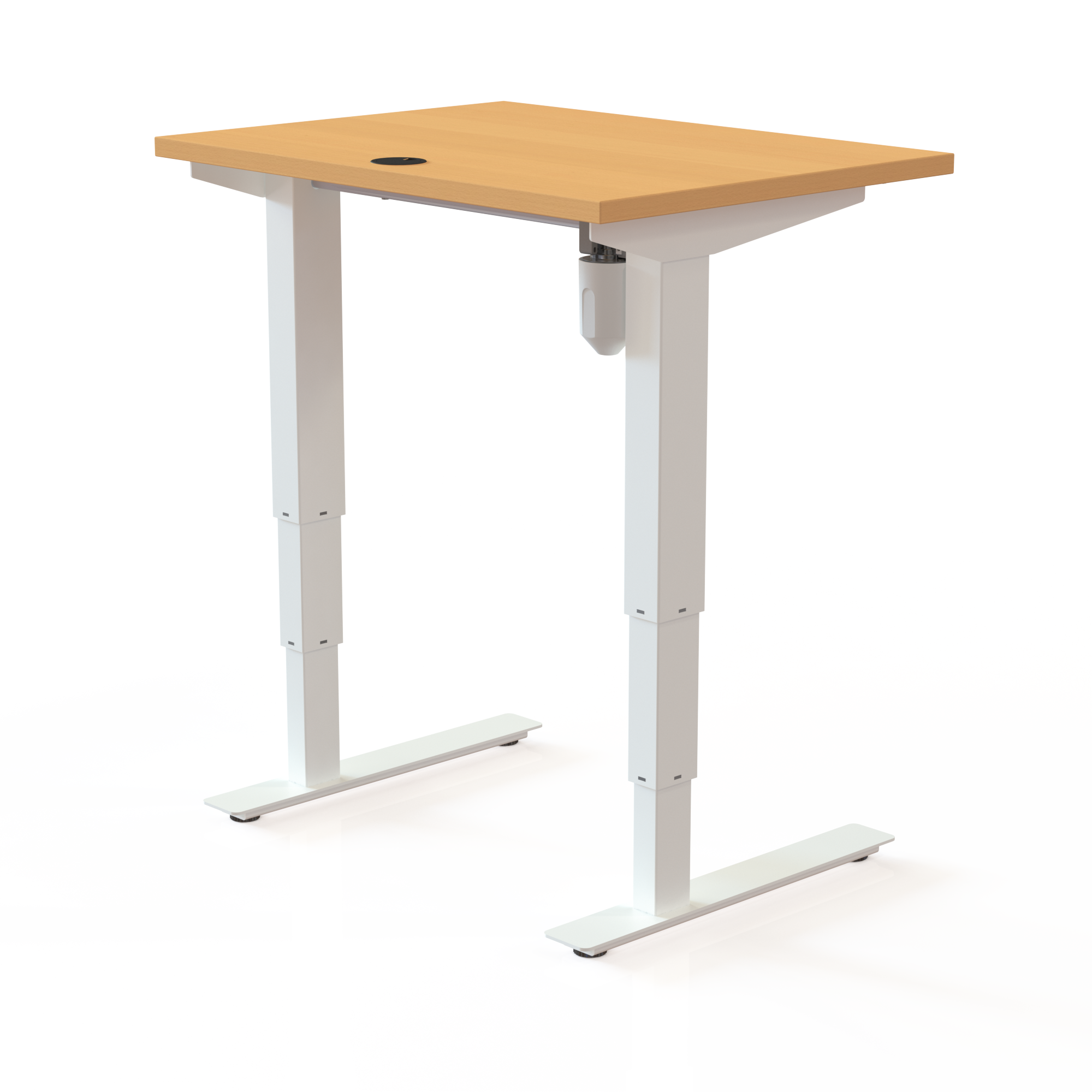 Hæve-/sænkebord | 80x60 cm | Bøg med hvidt stel