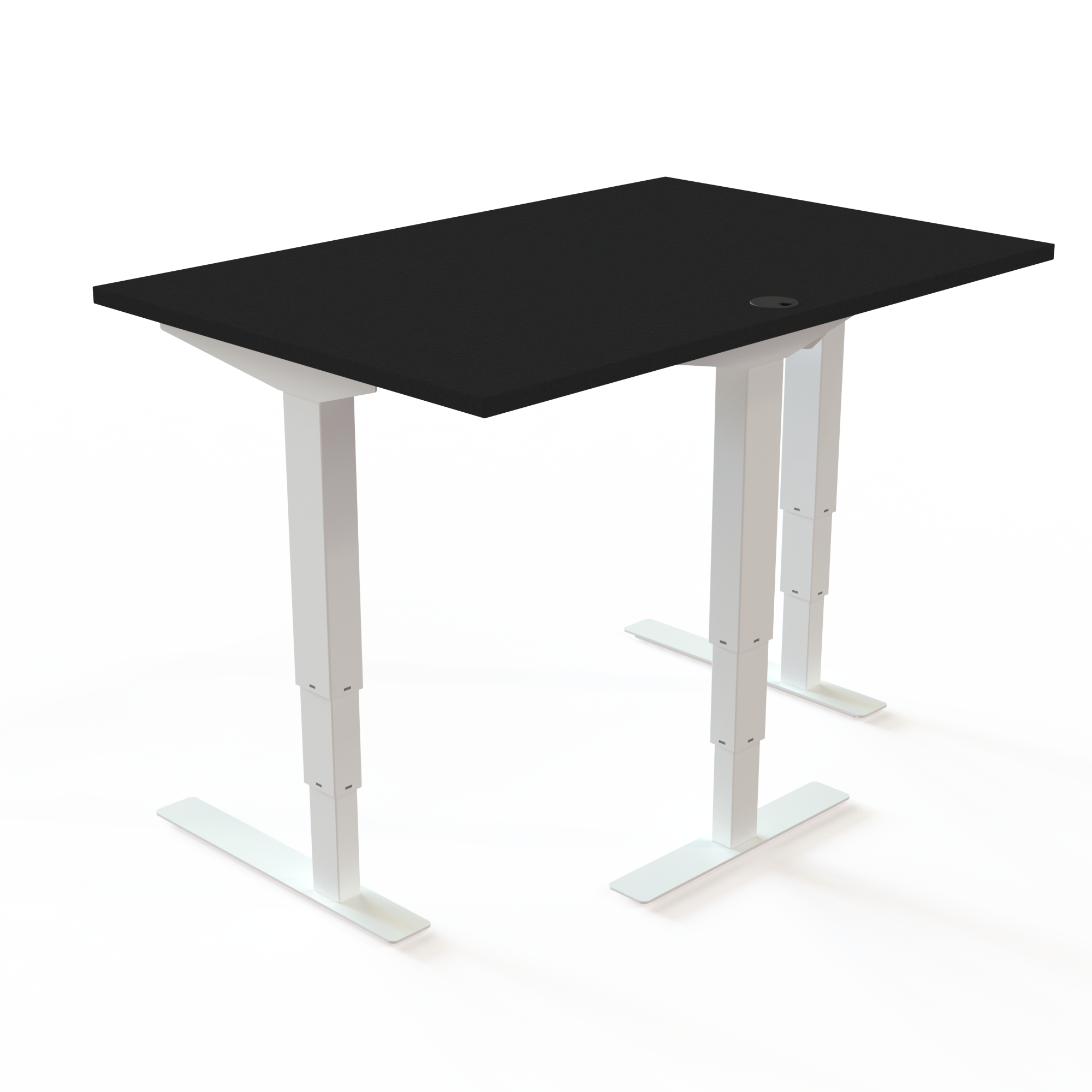 Hæve-/sænkebord | 120x80 cm | Sort  med hvidt stel