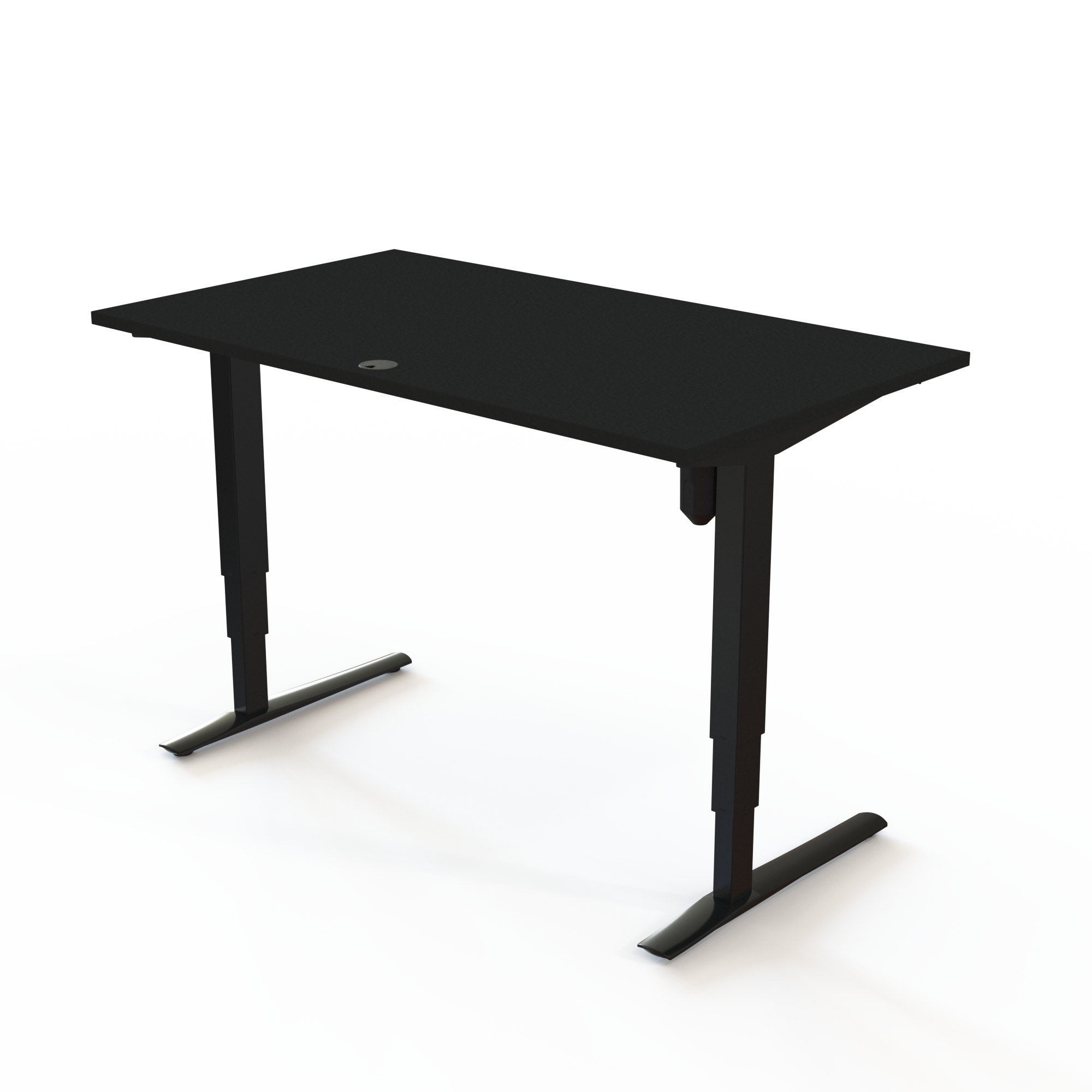 Hæve-/sænkebord | 140x80 cm | Sort  med sort stel