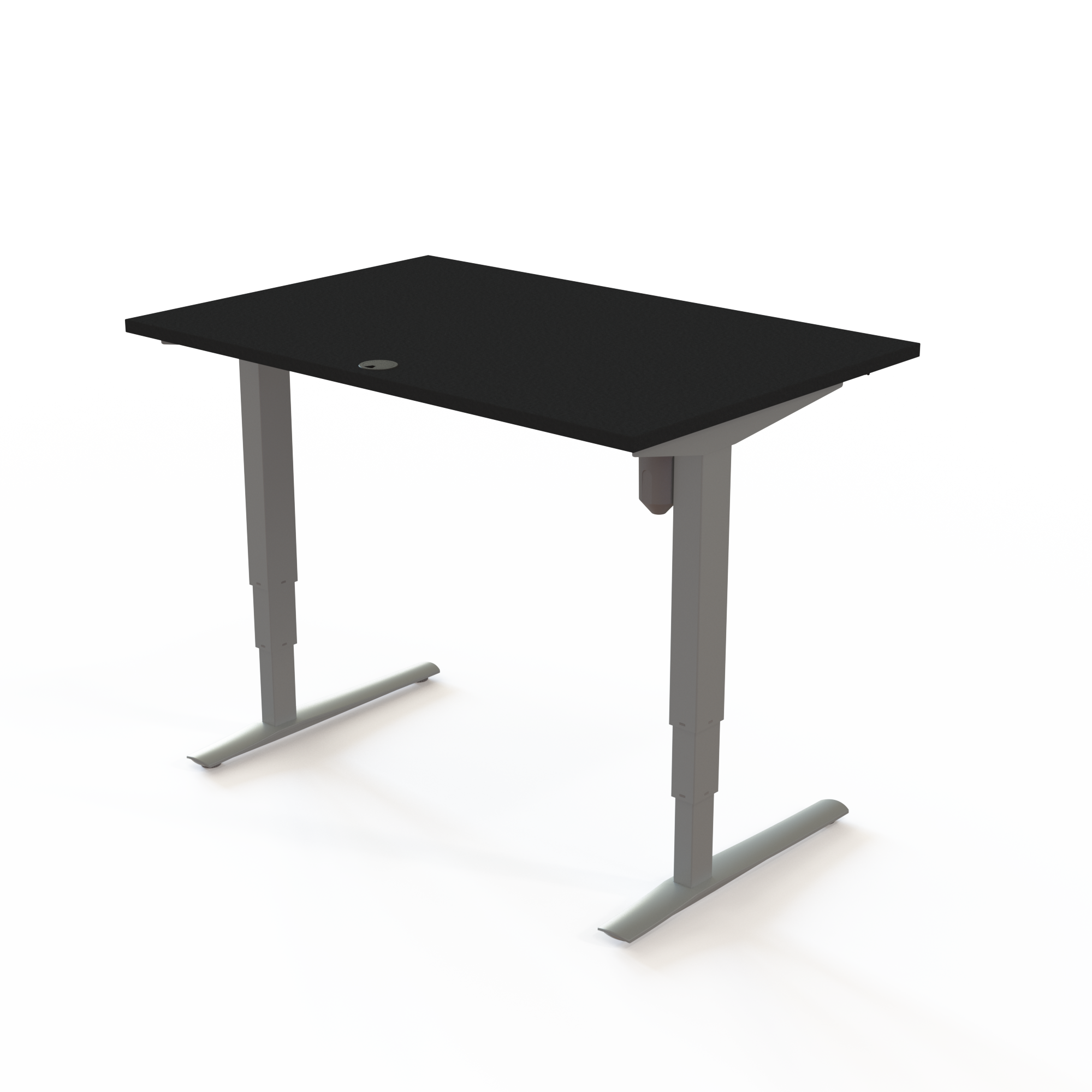Hæve-/sænkebord | 120x80 cm | Sort  med sølv stel
