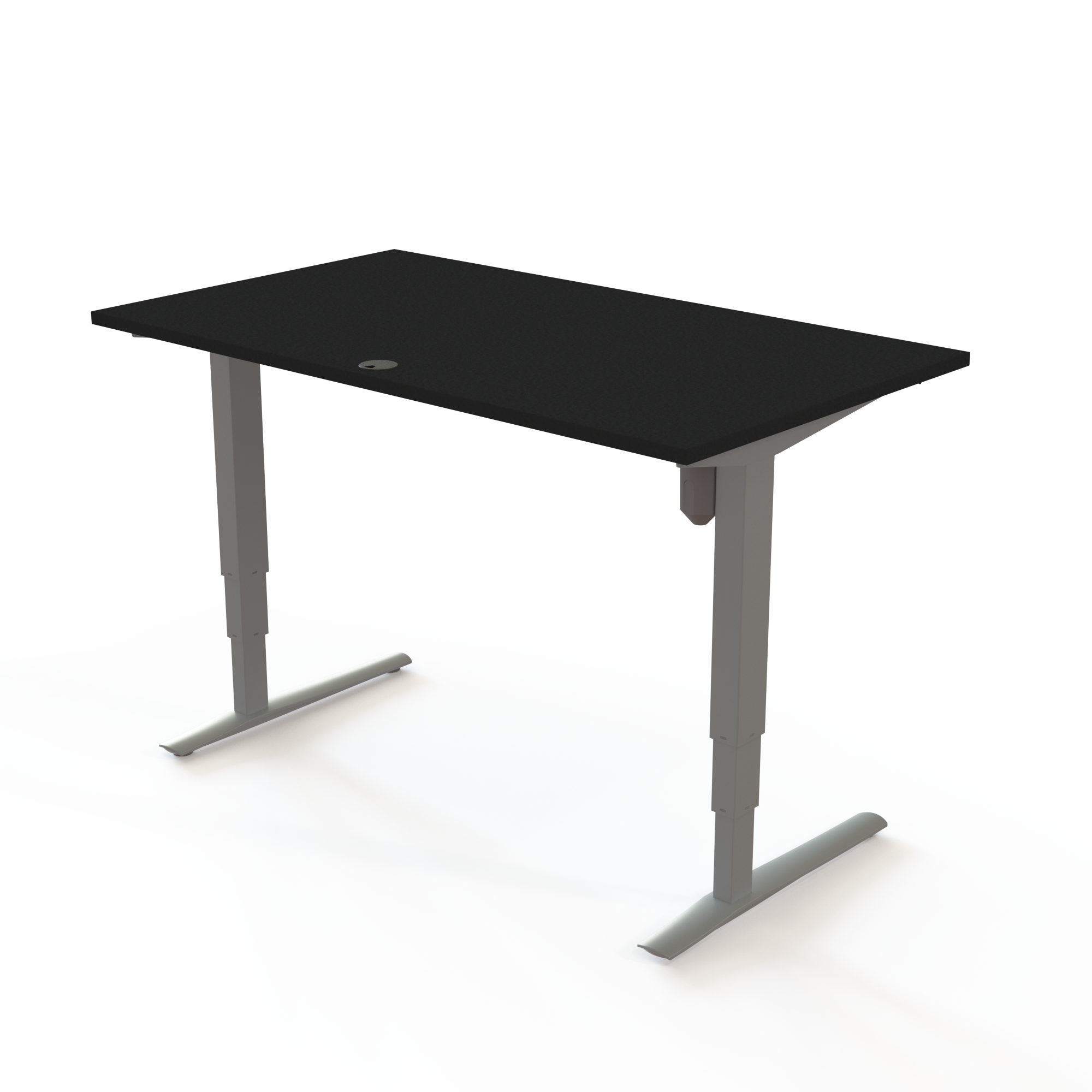 Hæve-/sænkebord | 140x80 cm | Sort  med sølv stel